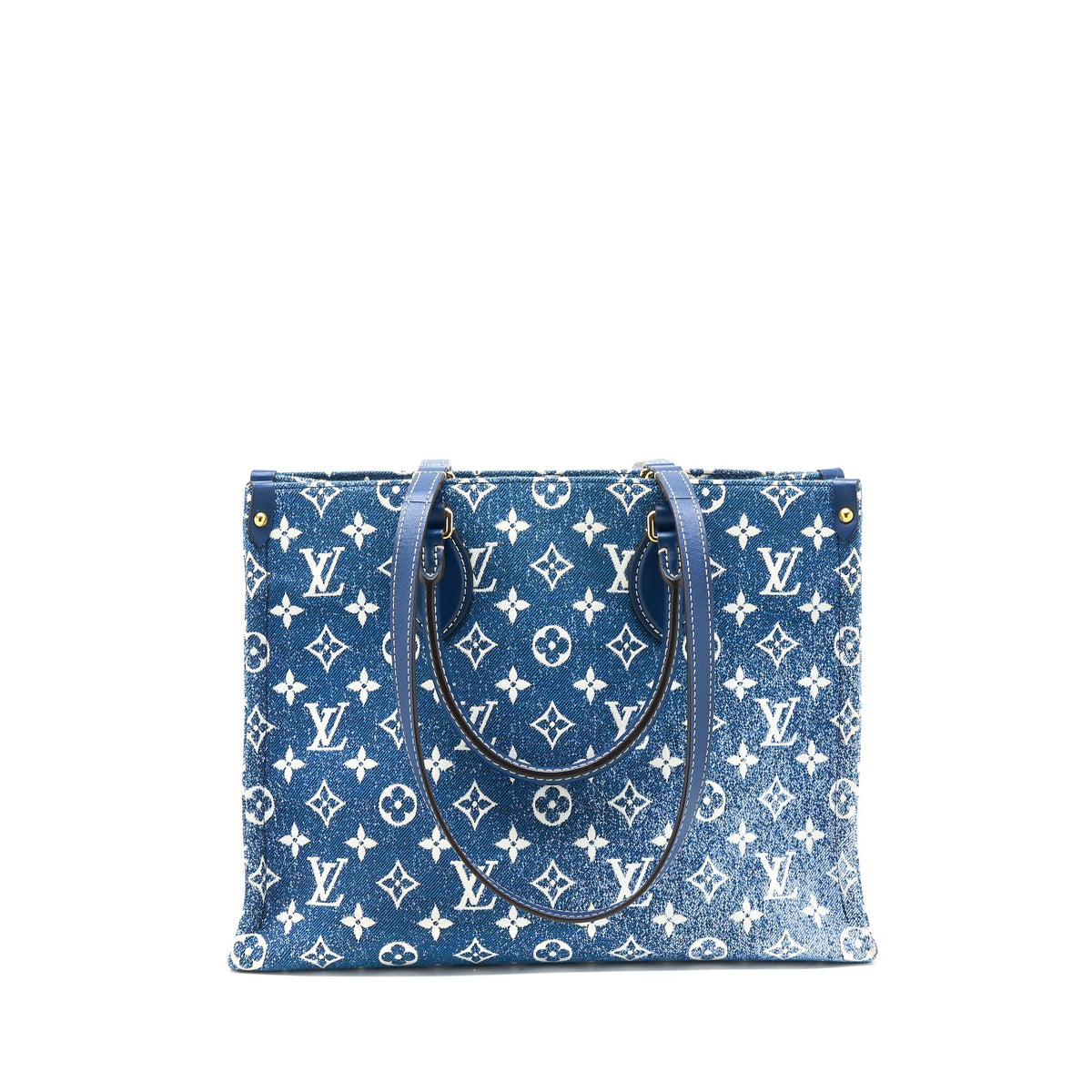 Louis Vuitton Onthego MM Monogram Denim Blue GHW