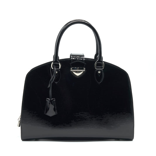 Louis Vuitton EPI Tote Bag Patent Leather Black SHW