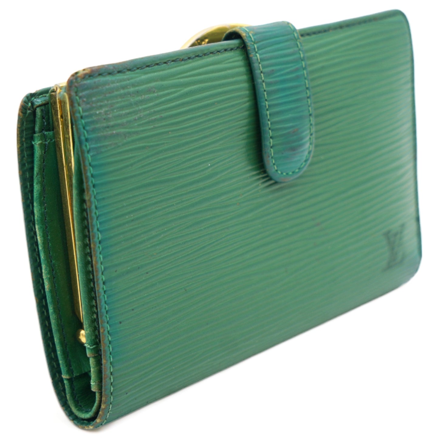 Green Epi Leather Porte Feuille Vienoise NM French Purse Wallet