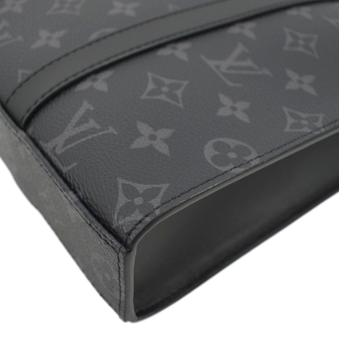 LOUIS VUITTON Sac Plat Monogram Eclipse Tote Shoulder Bag Black