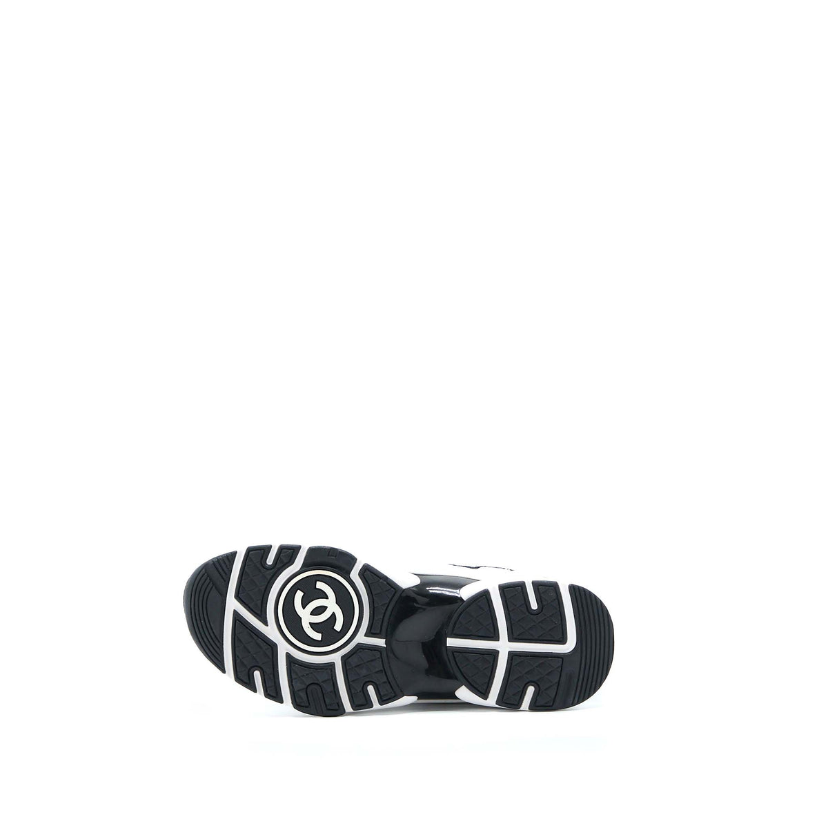Chanel Size 35 22a Trainers Printed Suede/Calfskin Black/White
