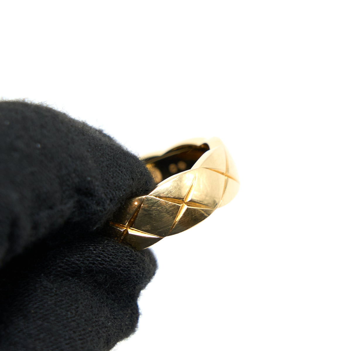 Chanel Size 57 Small Version Coco Crush Ring Quilted Motif 18K Yellow Gold
