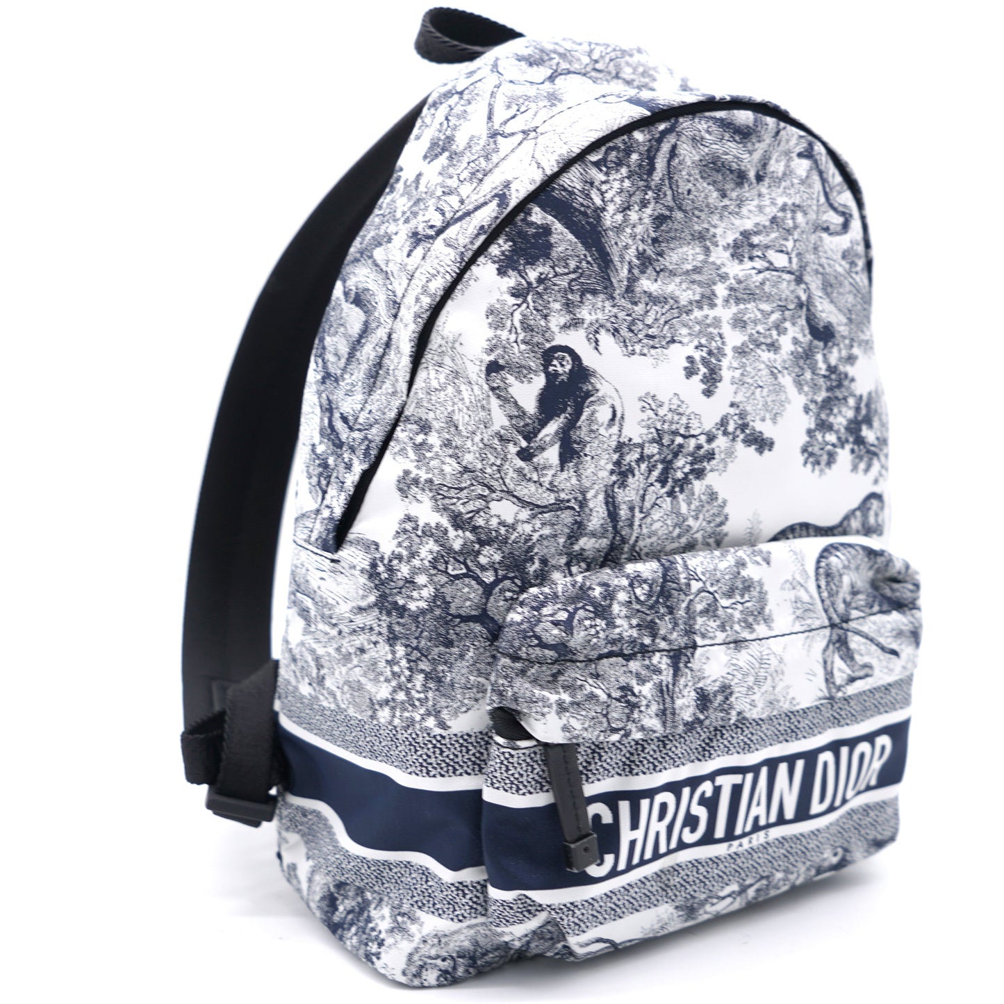 Dior Small Diortravel Backpack Blue Toile De Jouy Reverse Technical Fabric