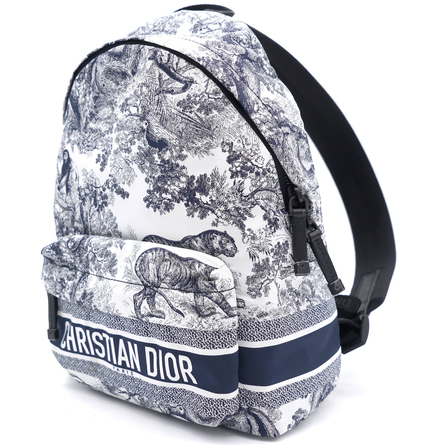 Dior Small Diortravel Backpack Blue Toile De Jouy Reverse Technical Fabric