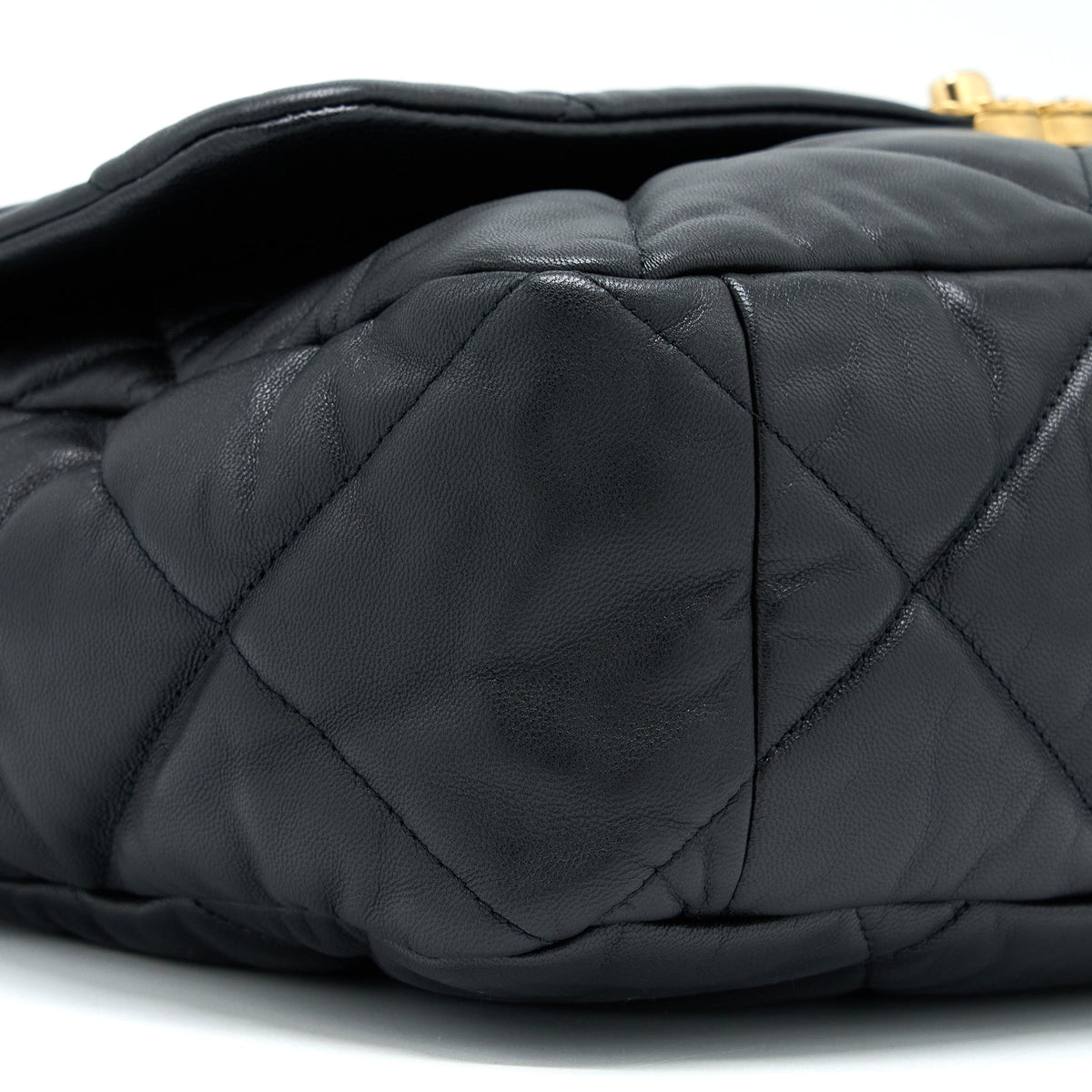 Chanel MAXI 19 Bag Goatskin Black Multicolour Hardware