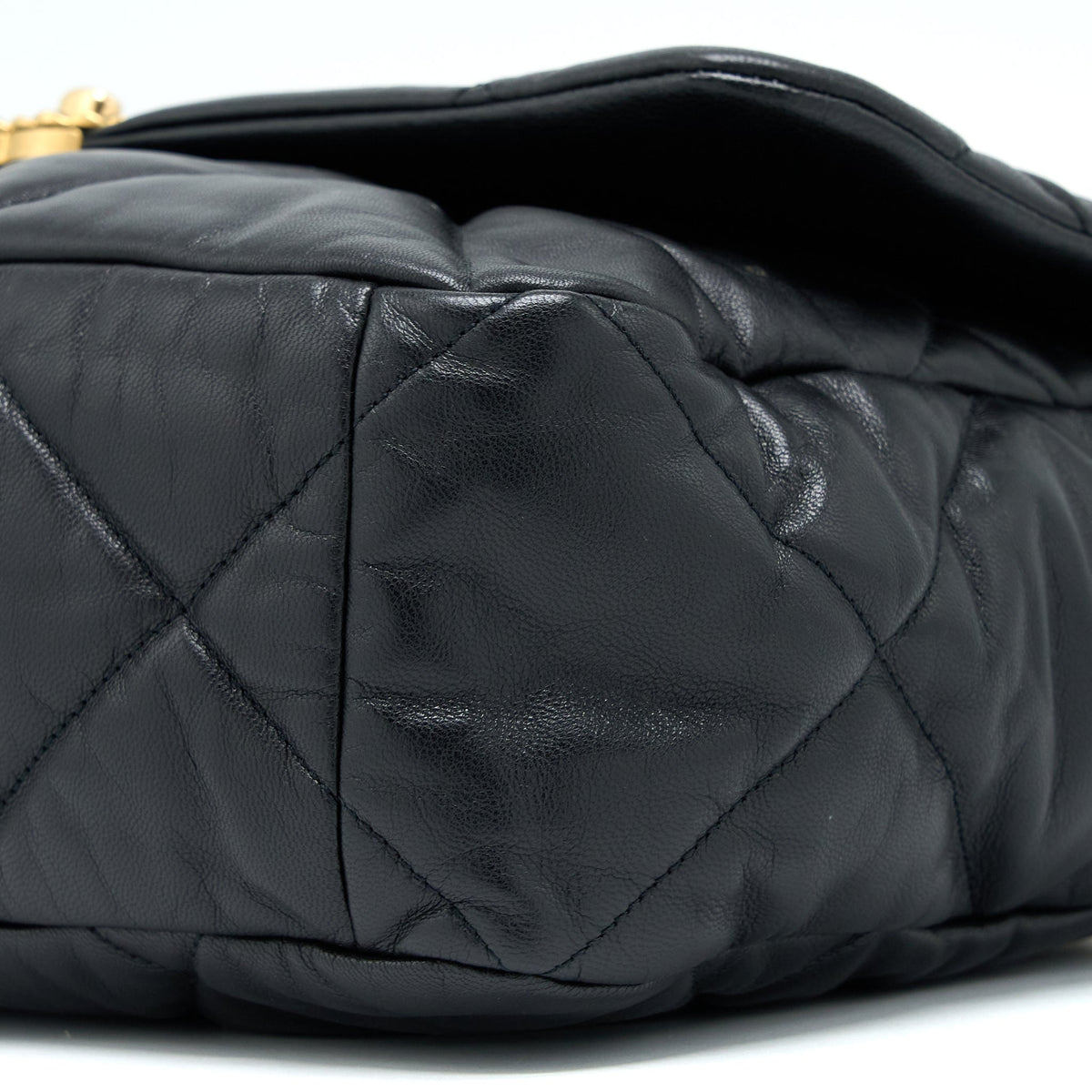 Chanel MAXI 19 Bag Goatskin Black Multicolour Hardware