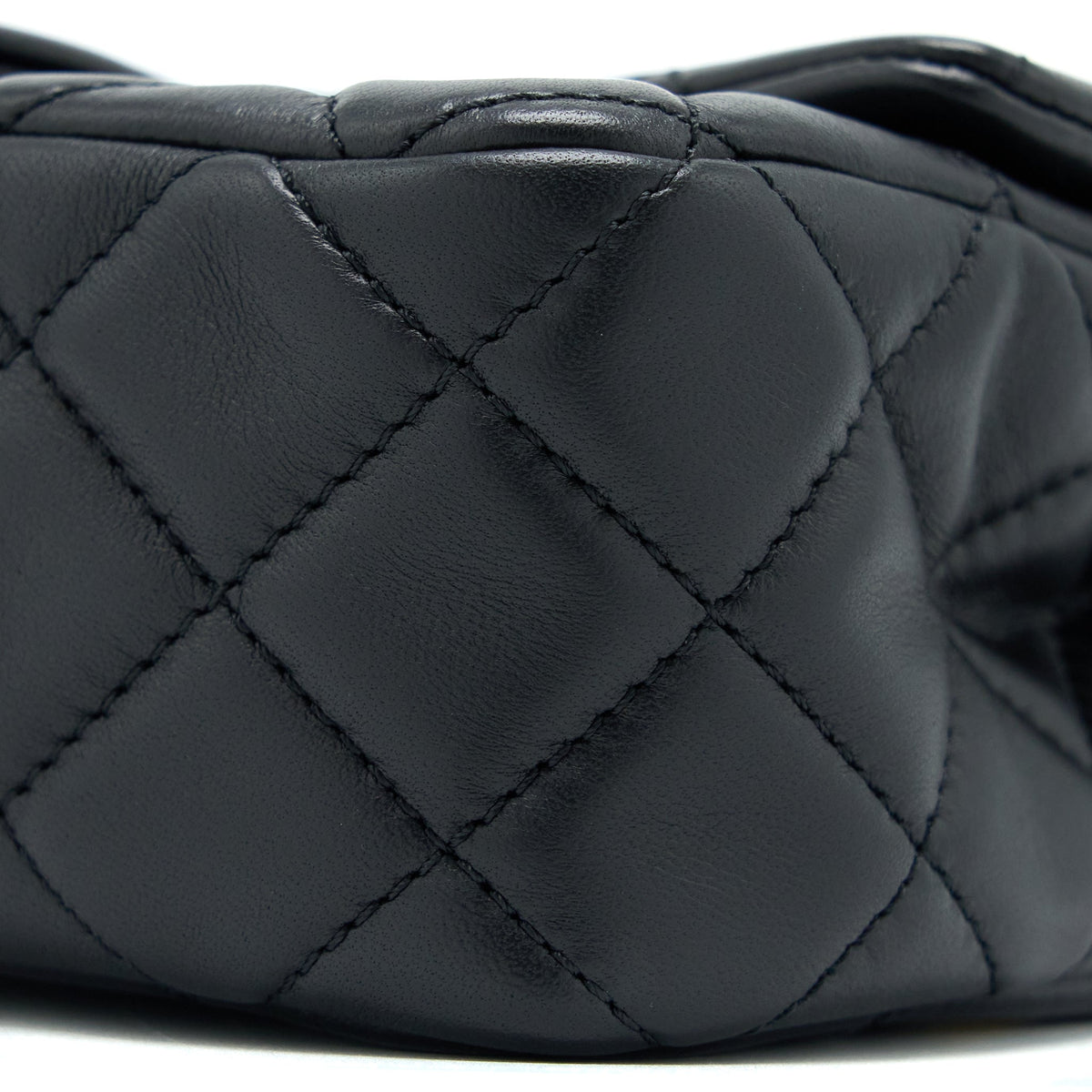 Chanel Pearl Crush Mini Rectangular Flap Bag Lambskin Black Brushed GHW