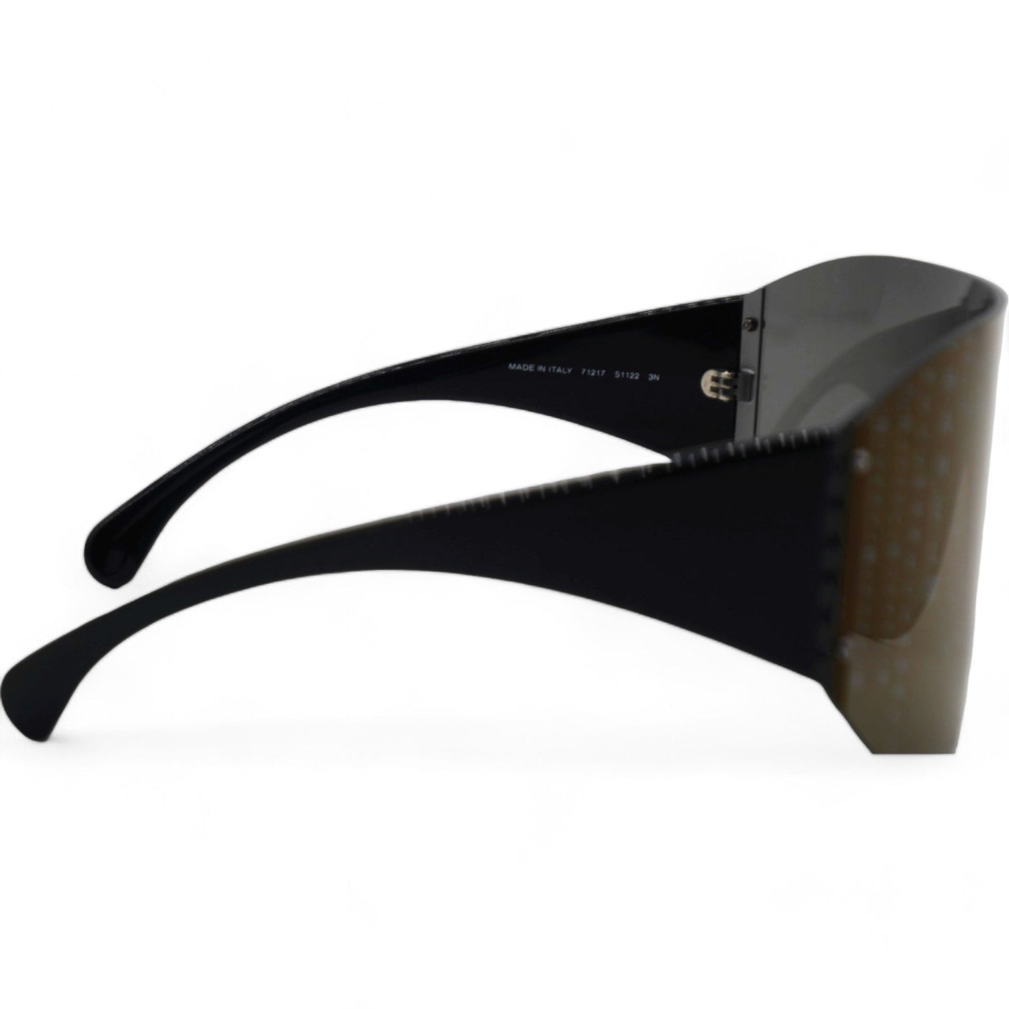 Chanel Acetate Shield Runway Sunglasses Black