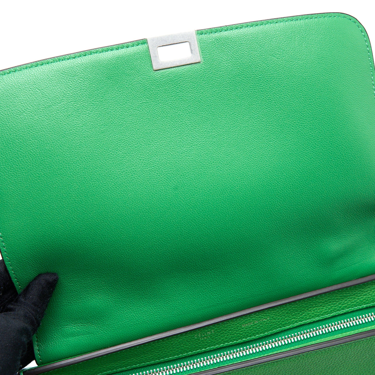 Celine Small Trapeze Bag Calfskin/Suede Green SHW