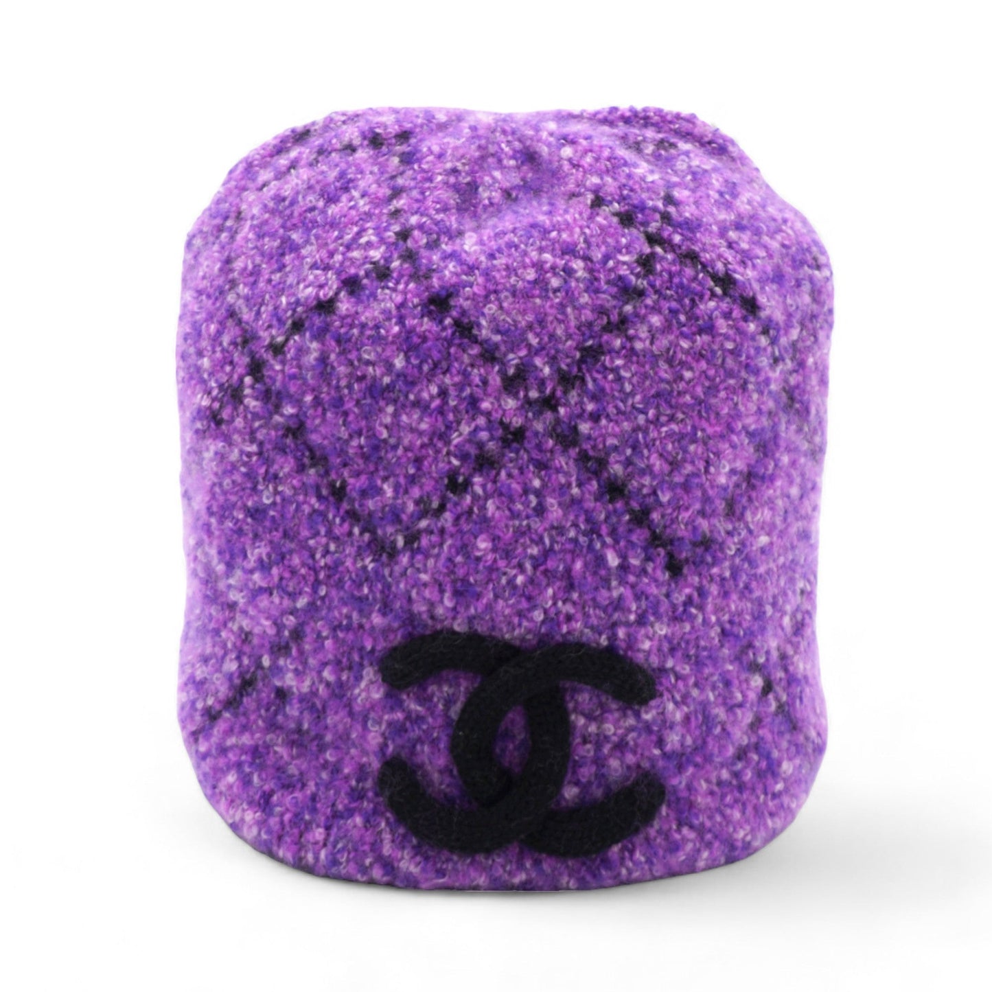 Chanel CC Logo Cashmere Hat Violet Purple