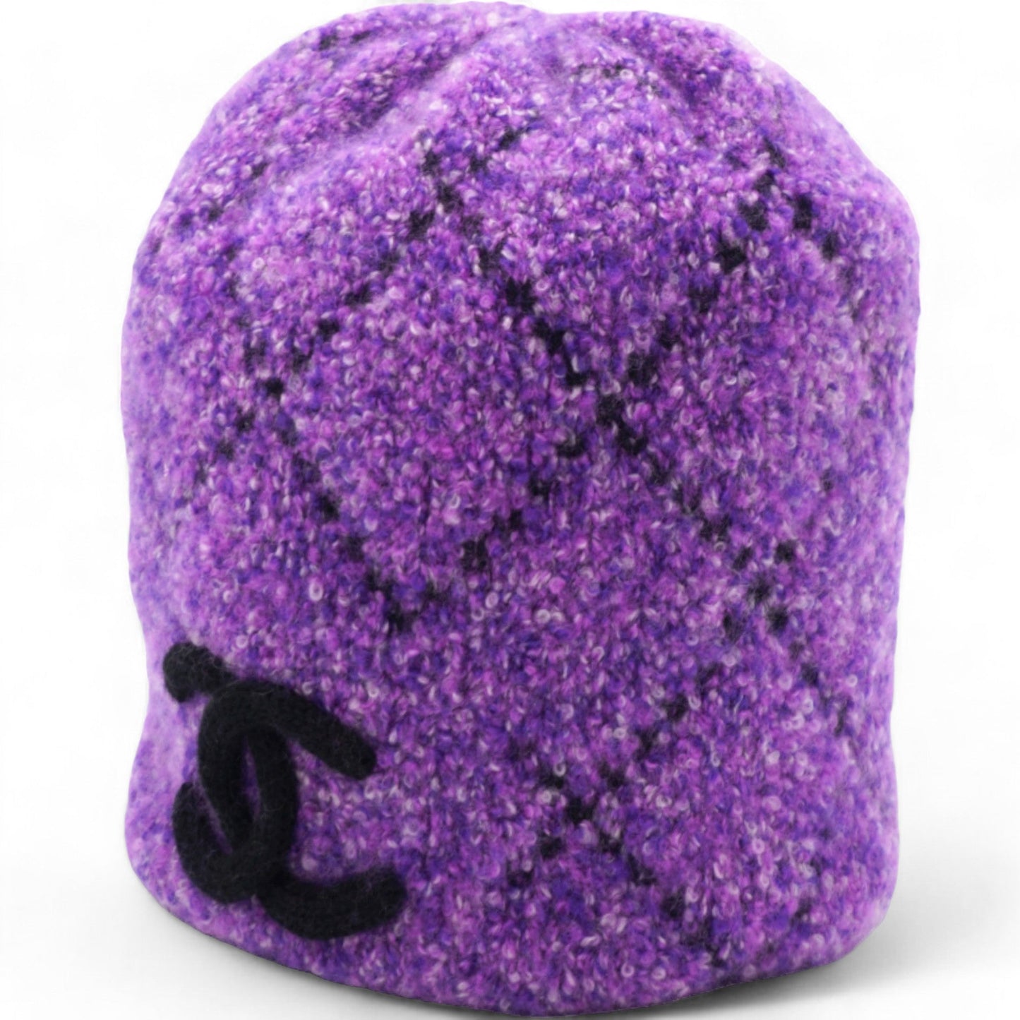 Chanel CC Logo Cashmere Hat Violet Purple