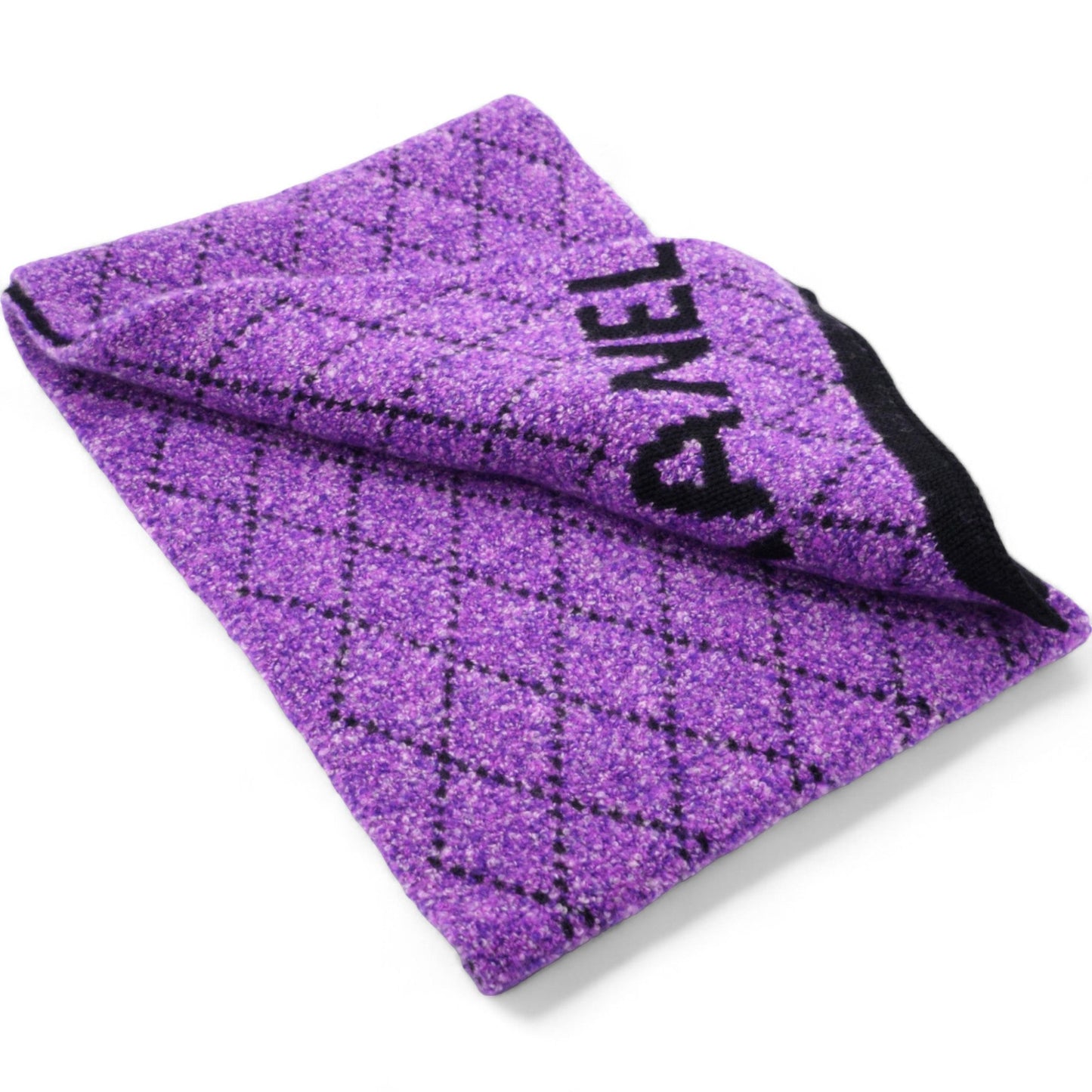 Chanel CC Logo Purple Cashemere Scarf