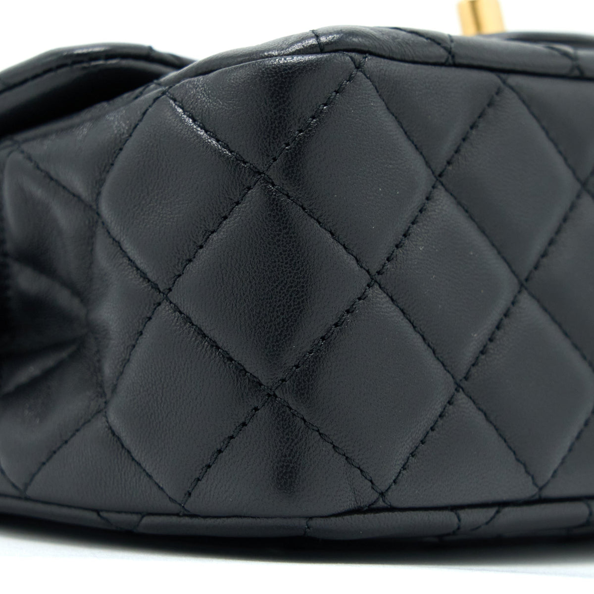 Chanel Pearl Crush Mini Square Lambskin Black Brushed GHW (Microchip)