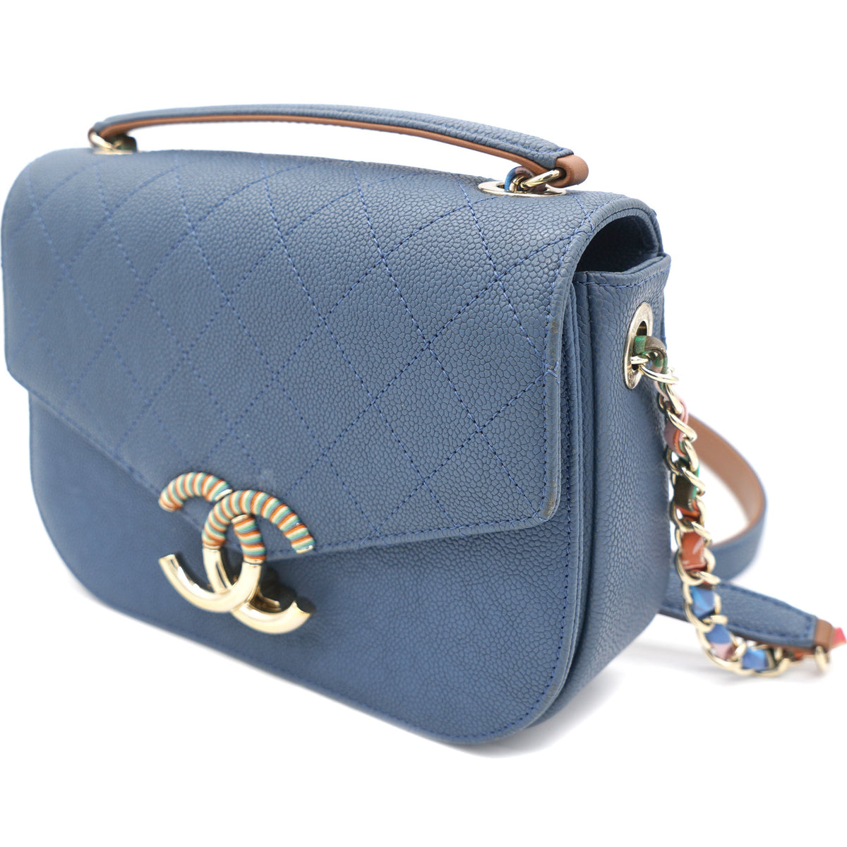 Chanel Thread Around Cuba Flap Bag Blue
