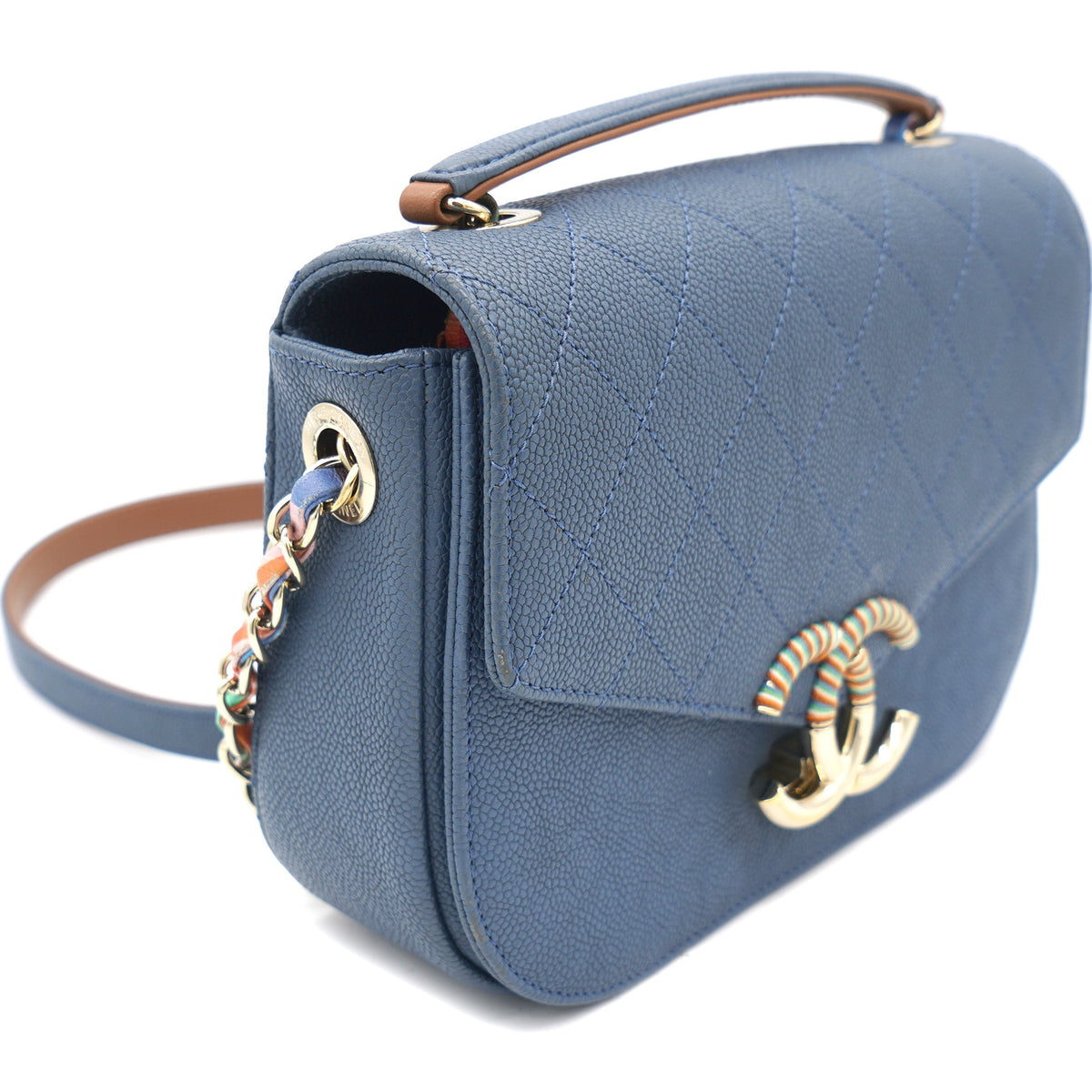 Chanel Thread Around Cuba Flap Bag Blue