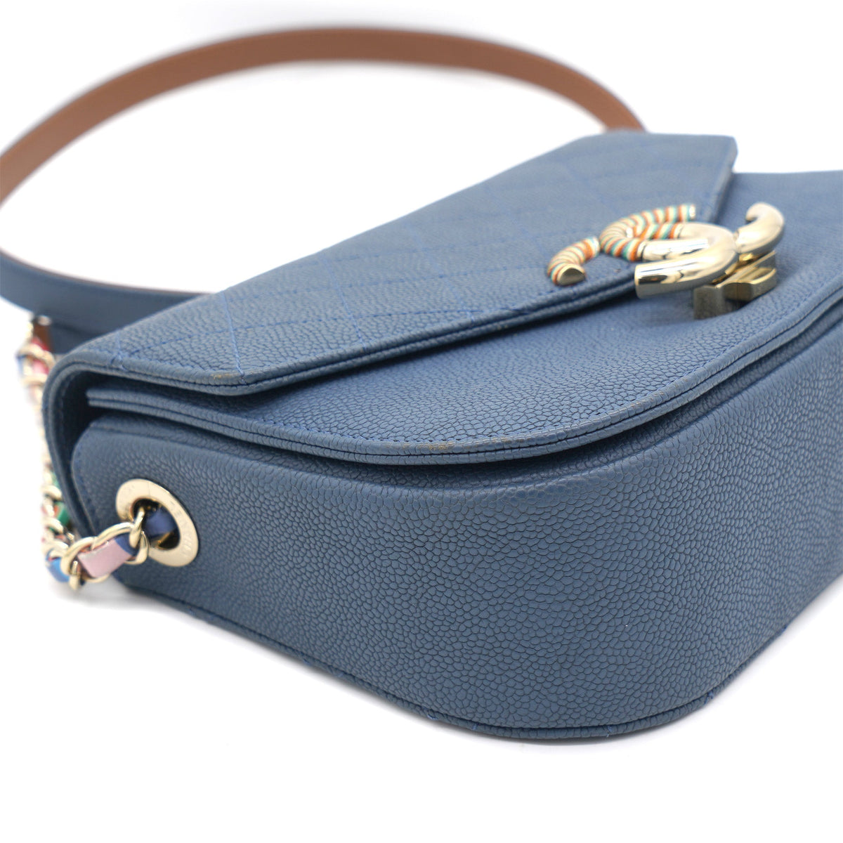 Chanel Thread Around Cuba Flap Bag Blue