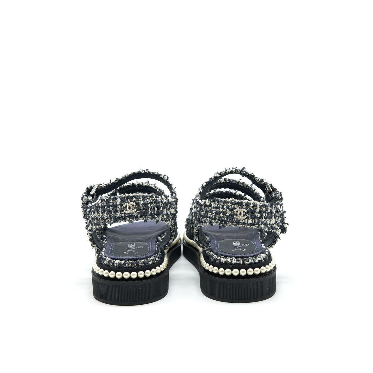 Chanel Size 36 Tweed Navy blue Sandals