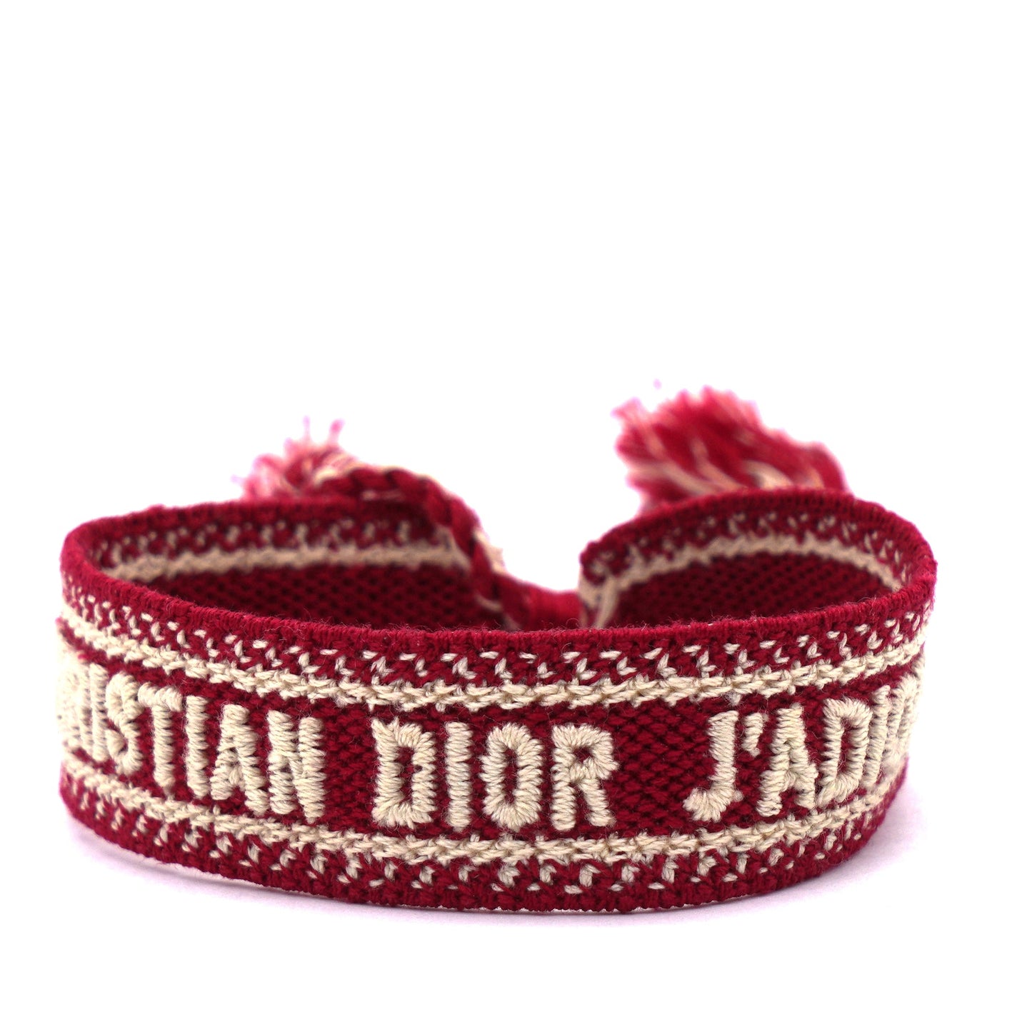 Dior Woven Cotton J'Adior Friendship Bracelet Red