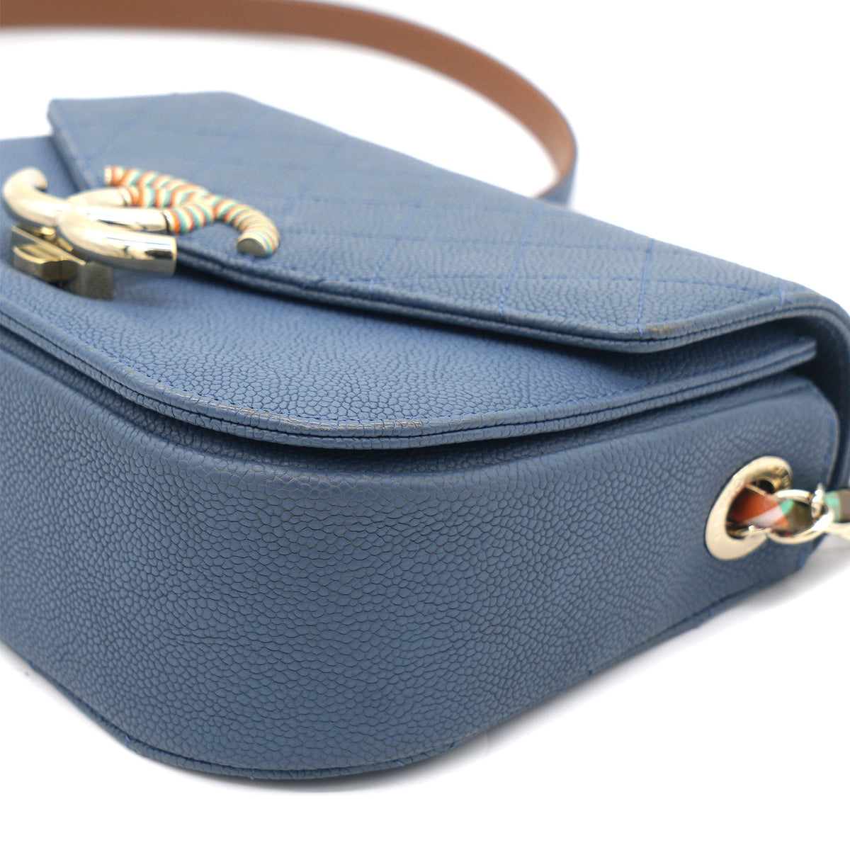 Chanel Thread Around Cuba Flap Bag Blue