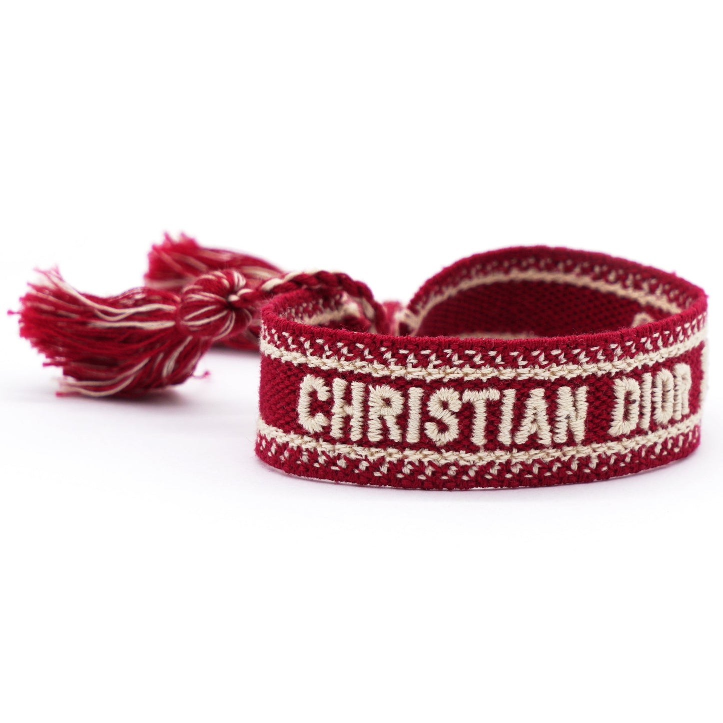 Dior Woven Cotton J'Adior Friendship Bracelet Red