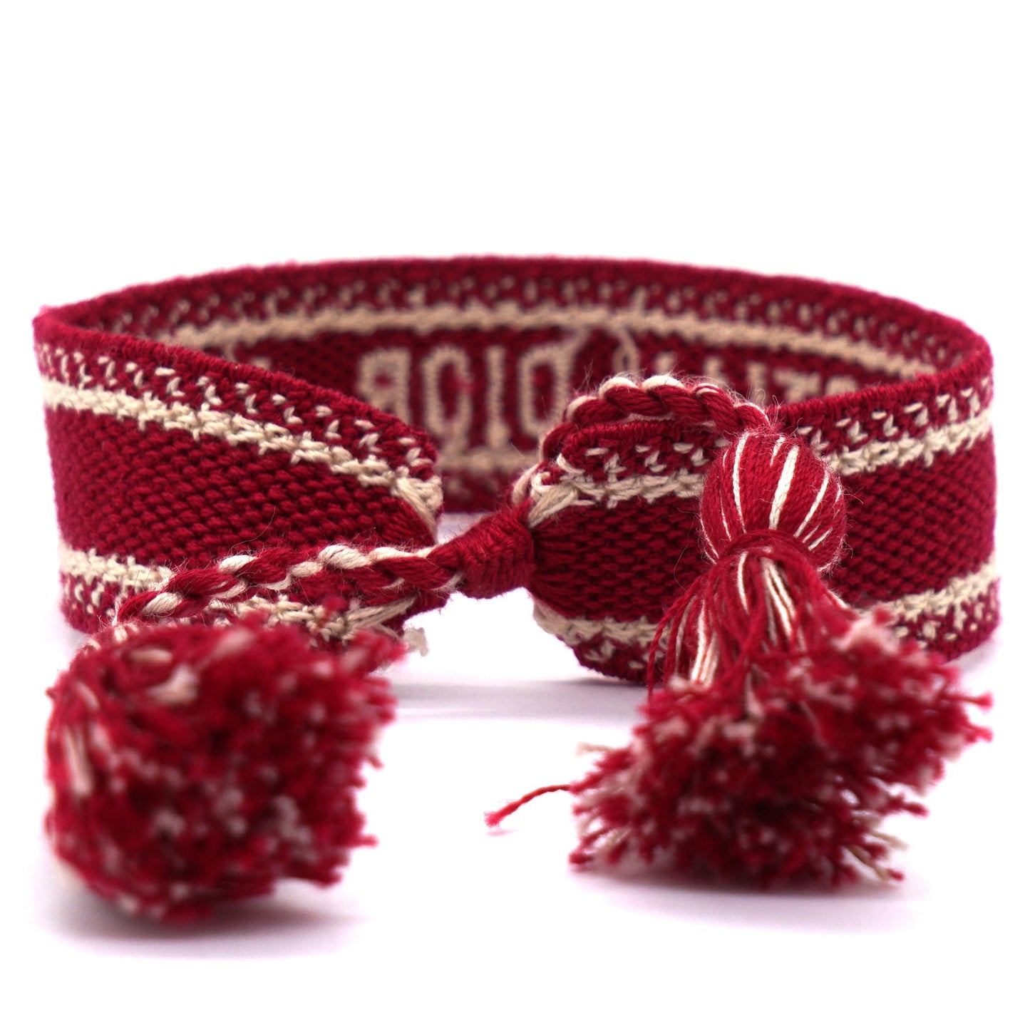 Dior Woven Cotton J'Adior Friendship Bracelet Red
