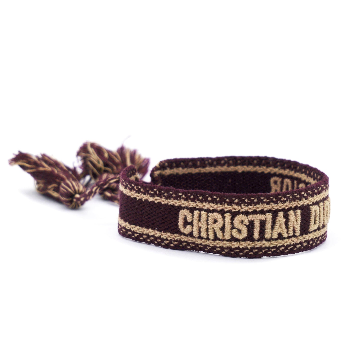 Dior Woven Cotton J'Adior Friendship Bracelet Burgundy