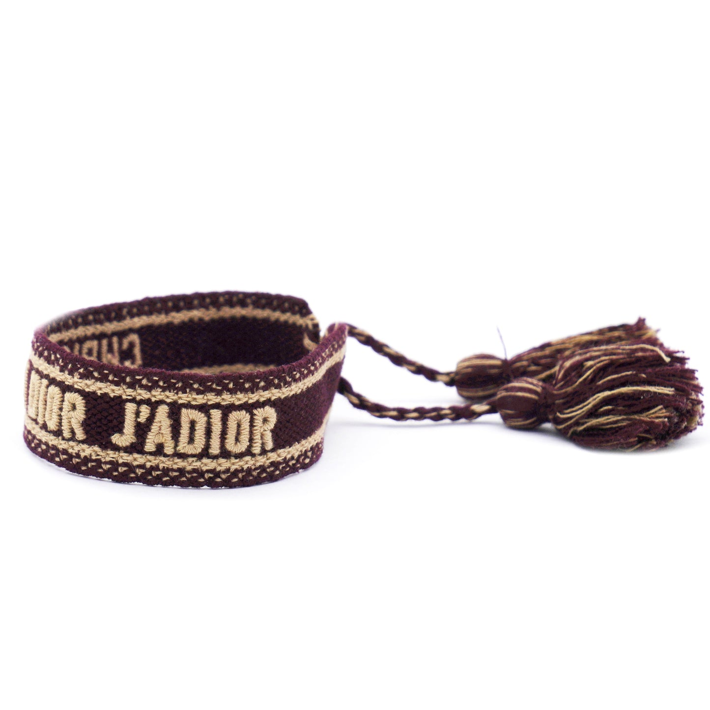 Dior Woven Cotton J'Adior Friendship Bracelet Burgundy