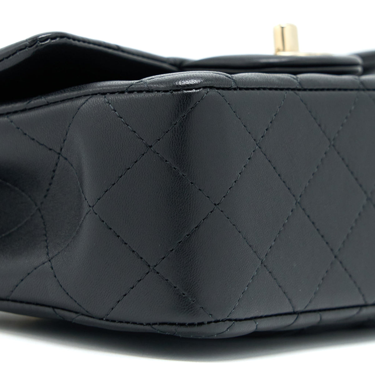 Chanel Top Handle Mini Rectangular Flap Bag Lambskin Black LGHW (Microchip)