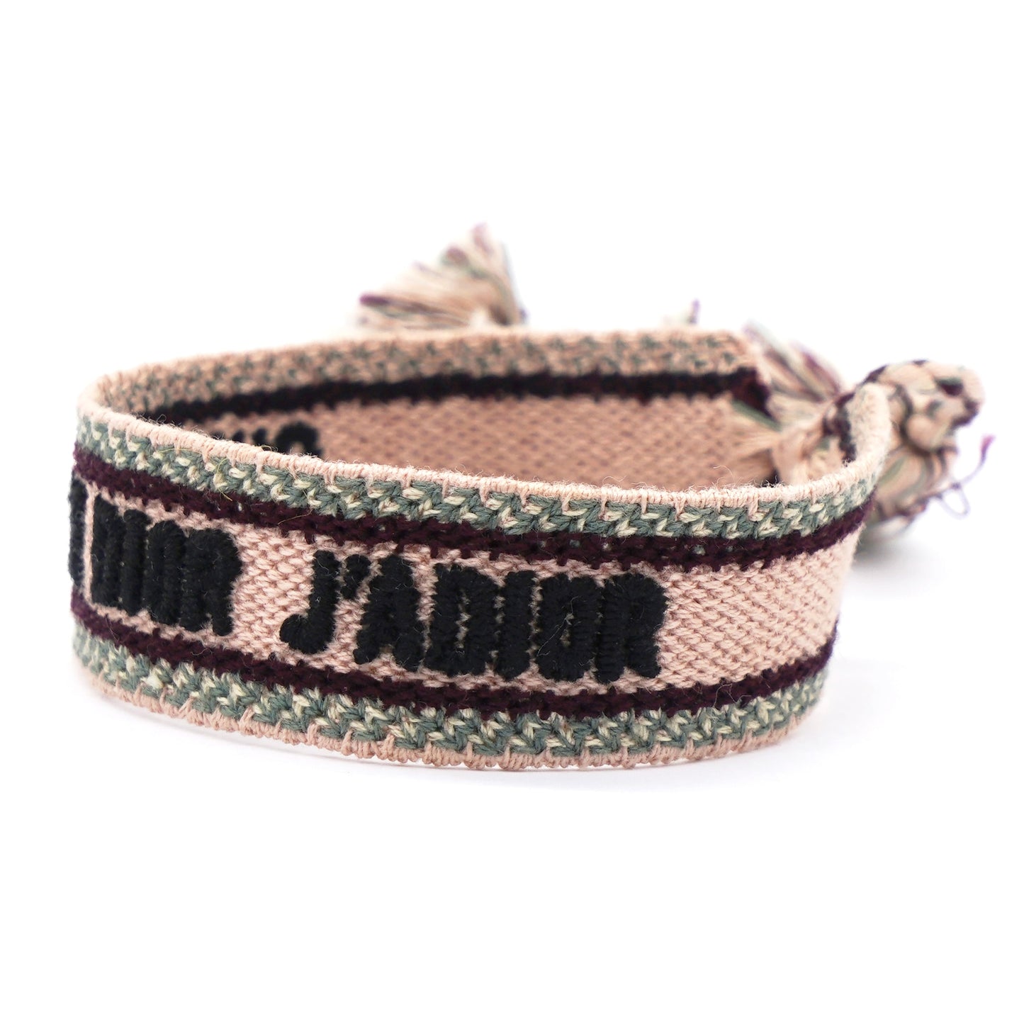 Dior Woven Cotton J'Adior Friendship Bracelet Pink