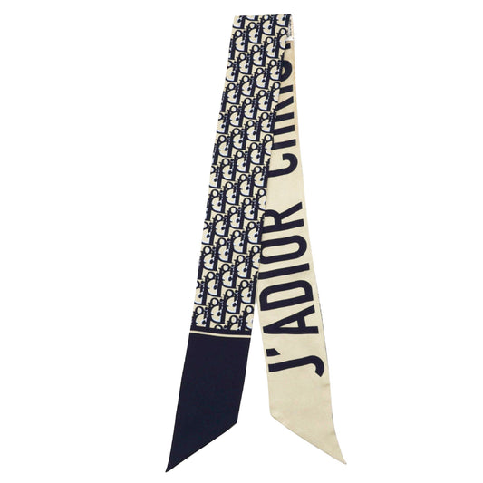 Dior Silk Oblique Mitzah Scarf Navy