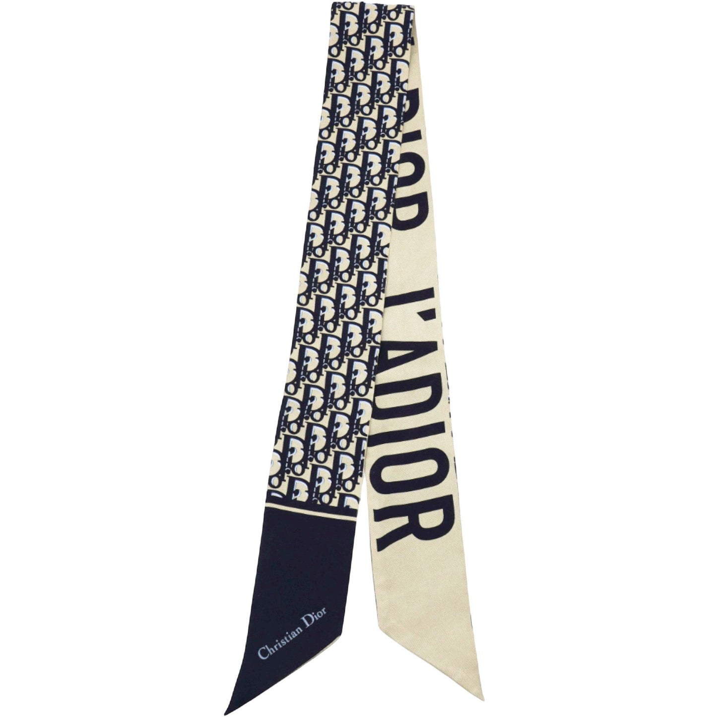 Dior Silk Oblique Mitzah Scarf Navy