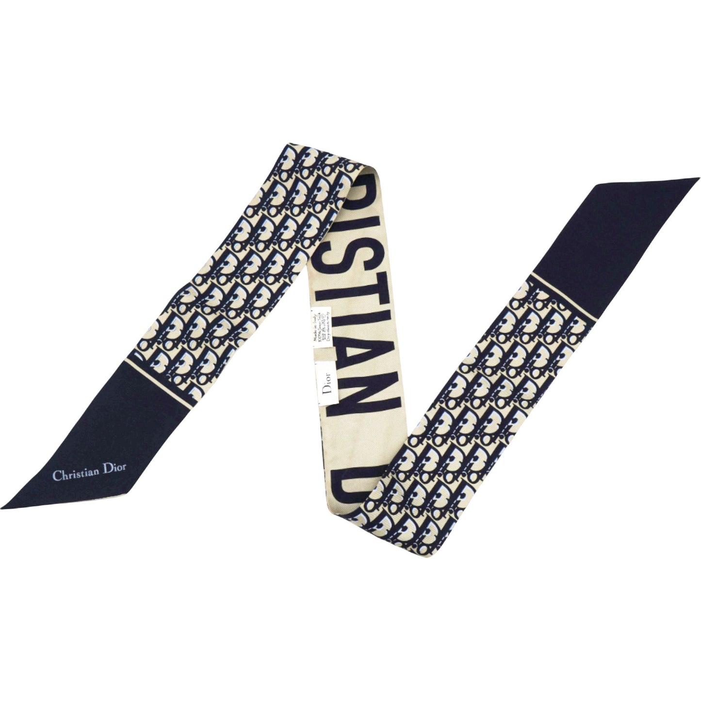 Dior Silk Oblique Mitzah Scarf Navy