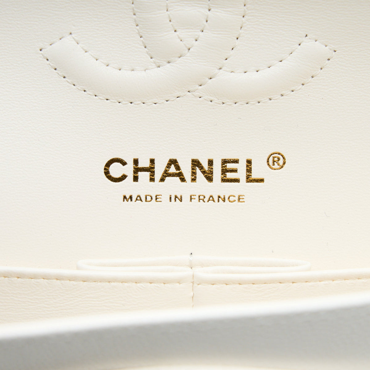 Chanel Small Classic Flap Bag Caviar White LGHW (Microchip)