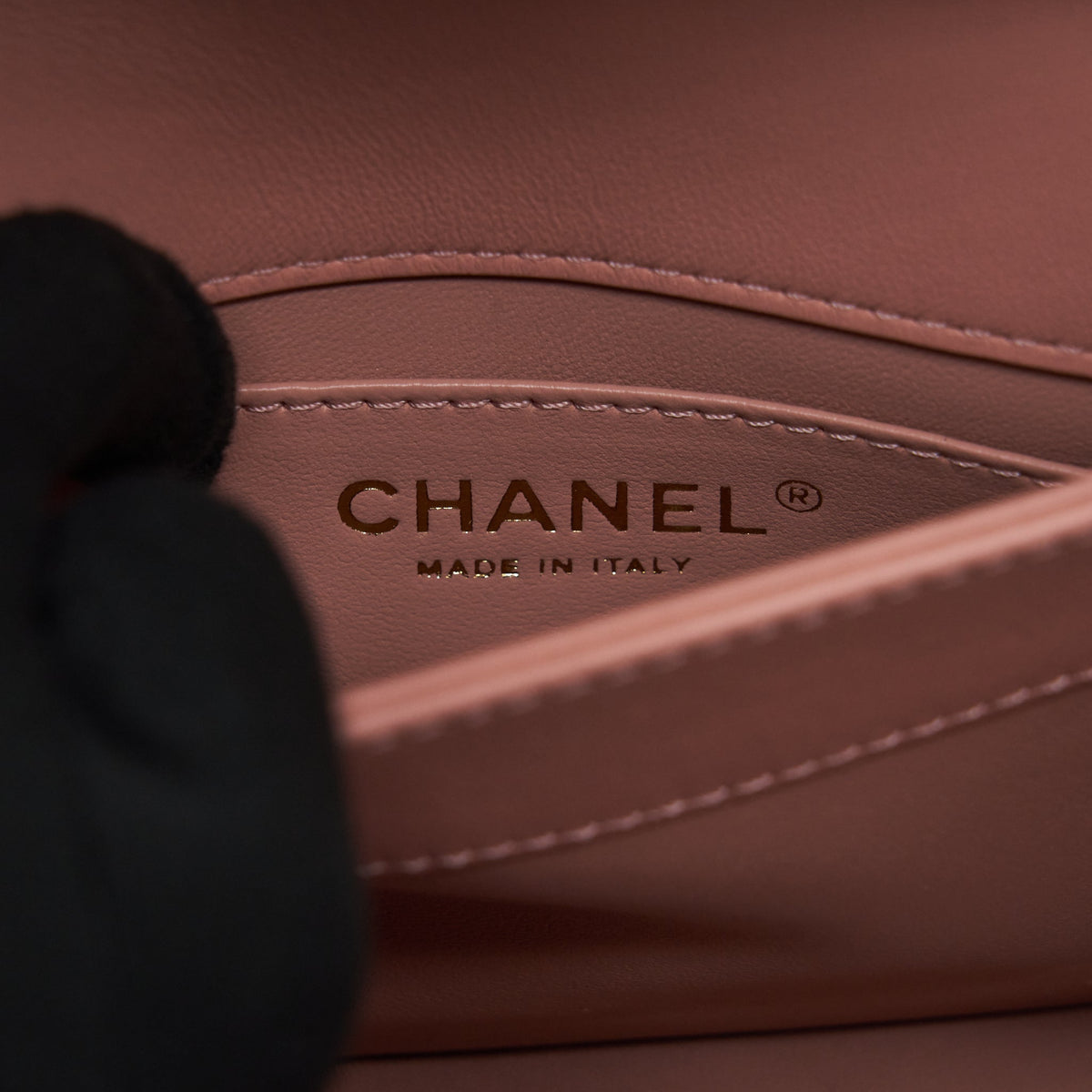 Chanel Top Handle Flap Bag Lambskin Dark Pink LGHW (Microchip)
