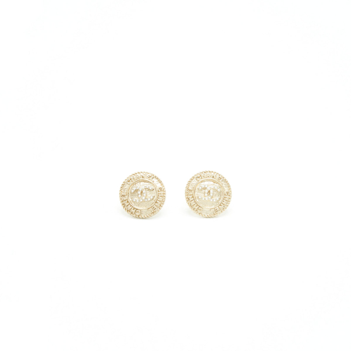 Chanel Round CC Earing light Gold