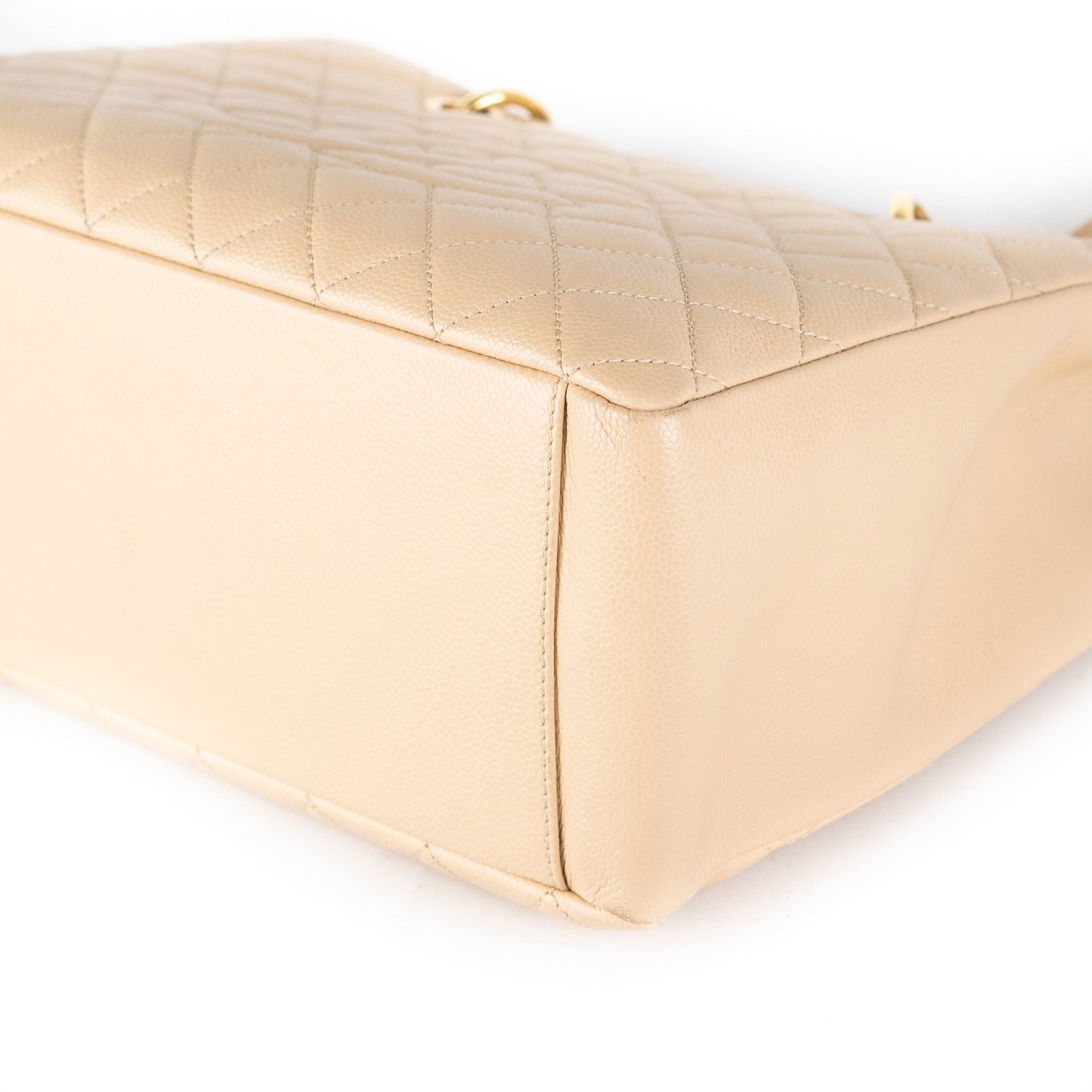 Chanel Quilted Caviar Grand Shopping Tote GST Beige