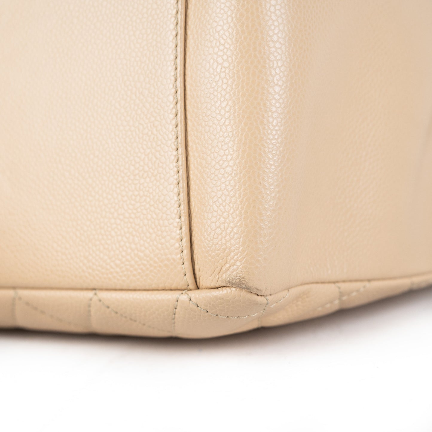 Chanel Quilted Caviar Grand Shopping Tote GST Beige