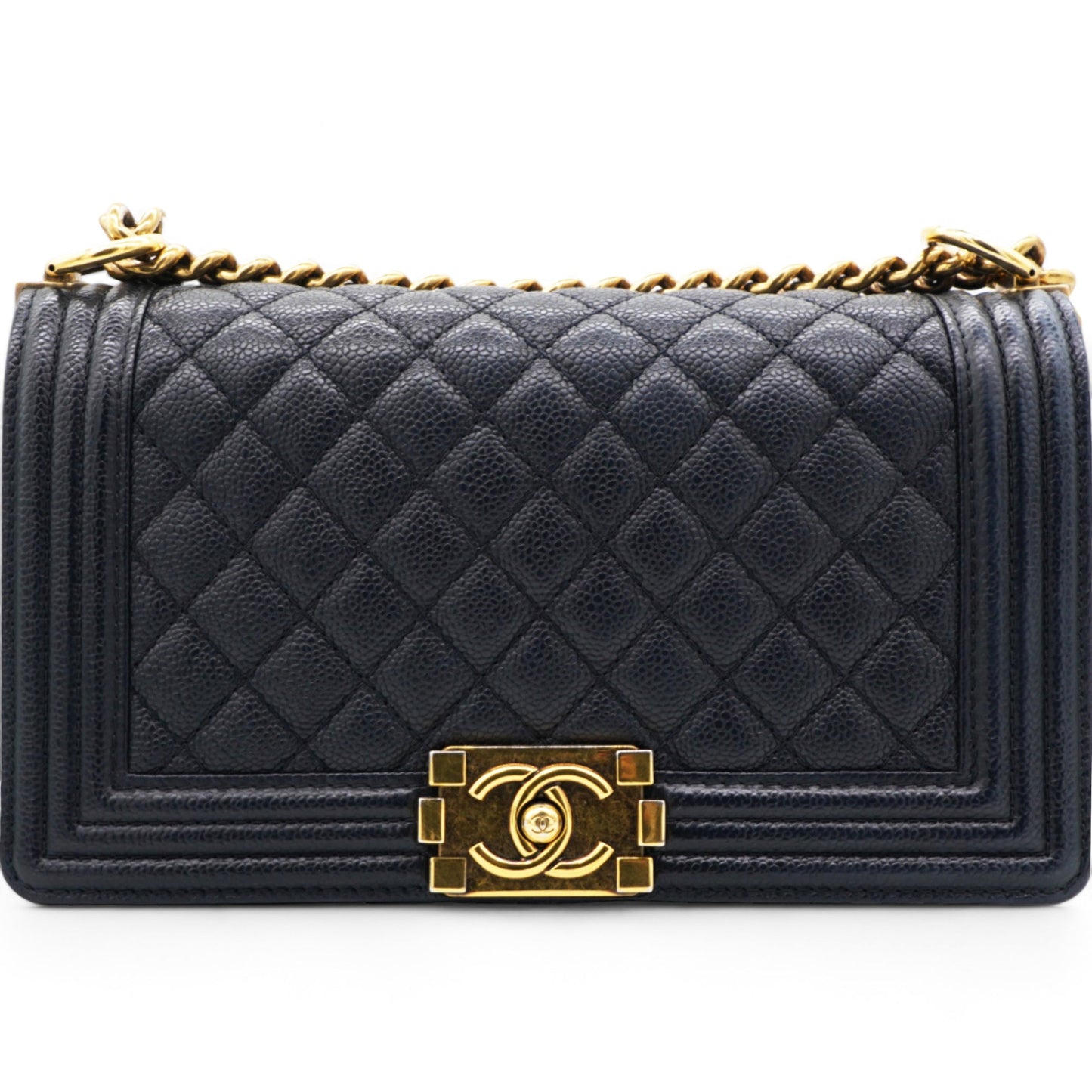 Chanel Caviar Quilted Medium Boy Flap Navy