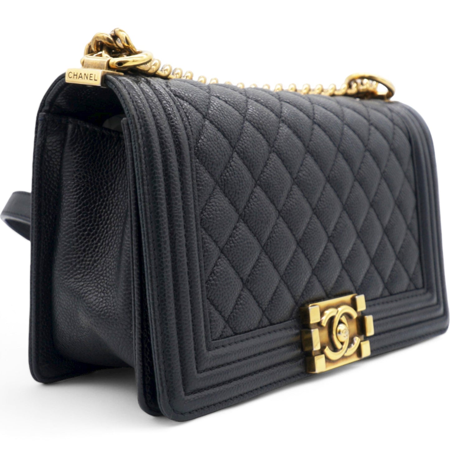 Chanel Caviar Quilted Medium Boy Flap Navy