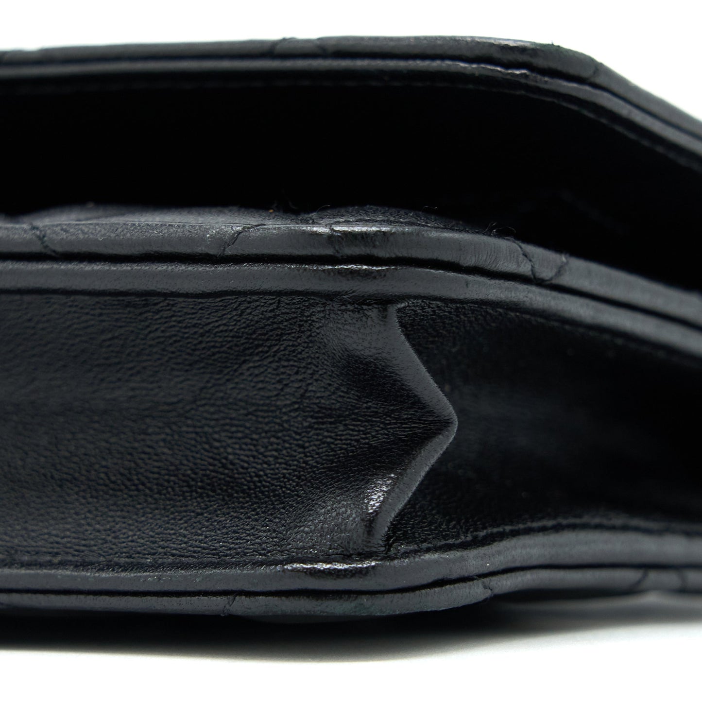 Chanel Ribbon Wallet On Chain Lambskin Black LGHW (Microchip)