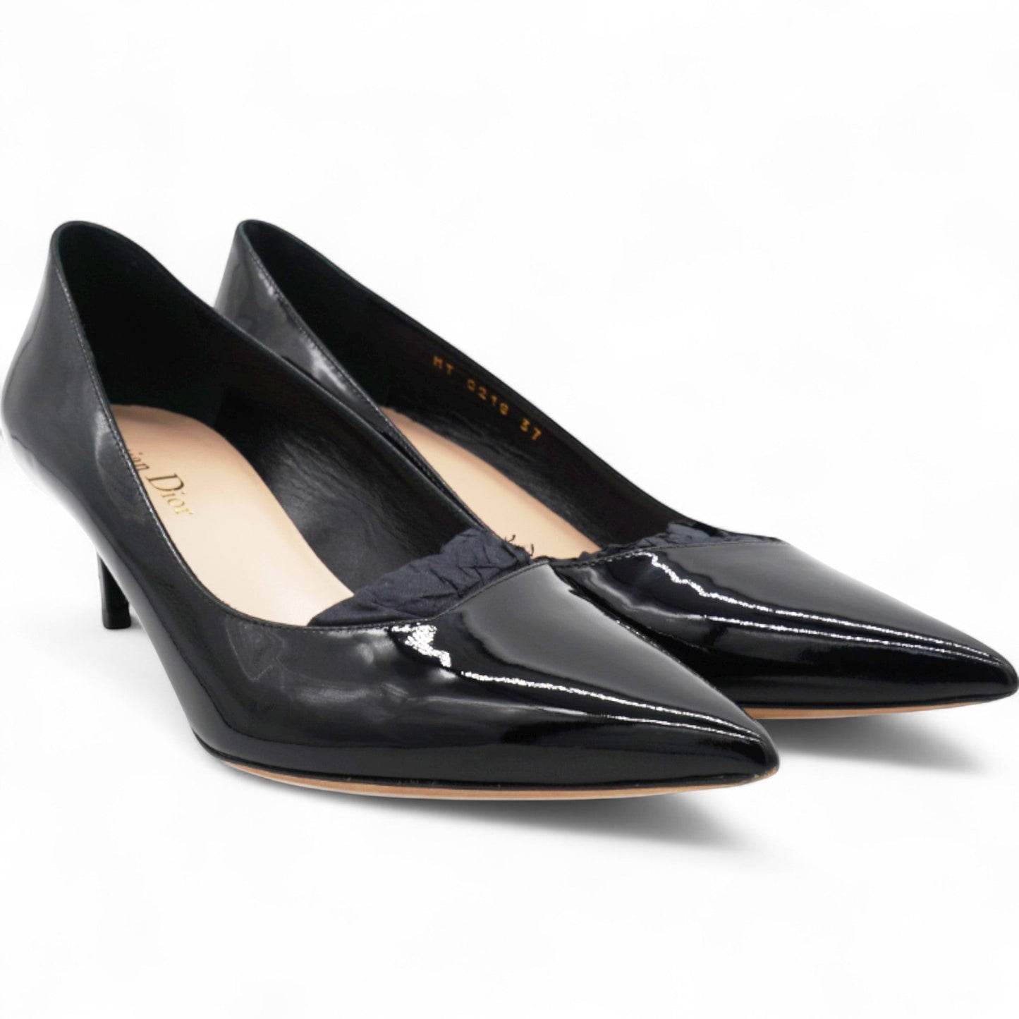 Dior Black Patent Leather Pointed Toe Pumps Size37