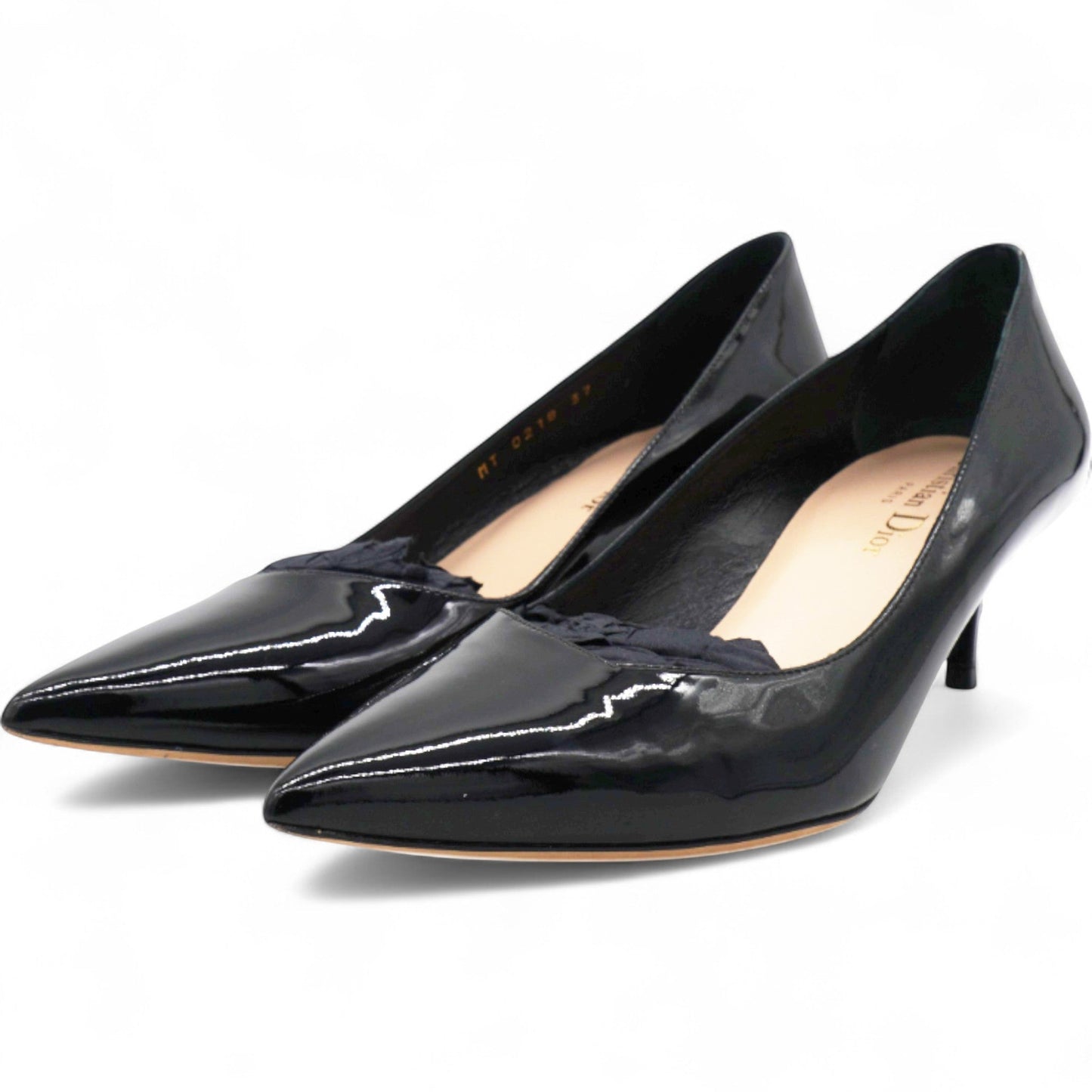 Dior Black Patent Leather Pointed Toe Pumps Size37