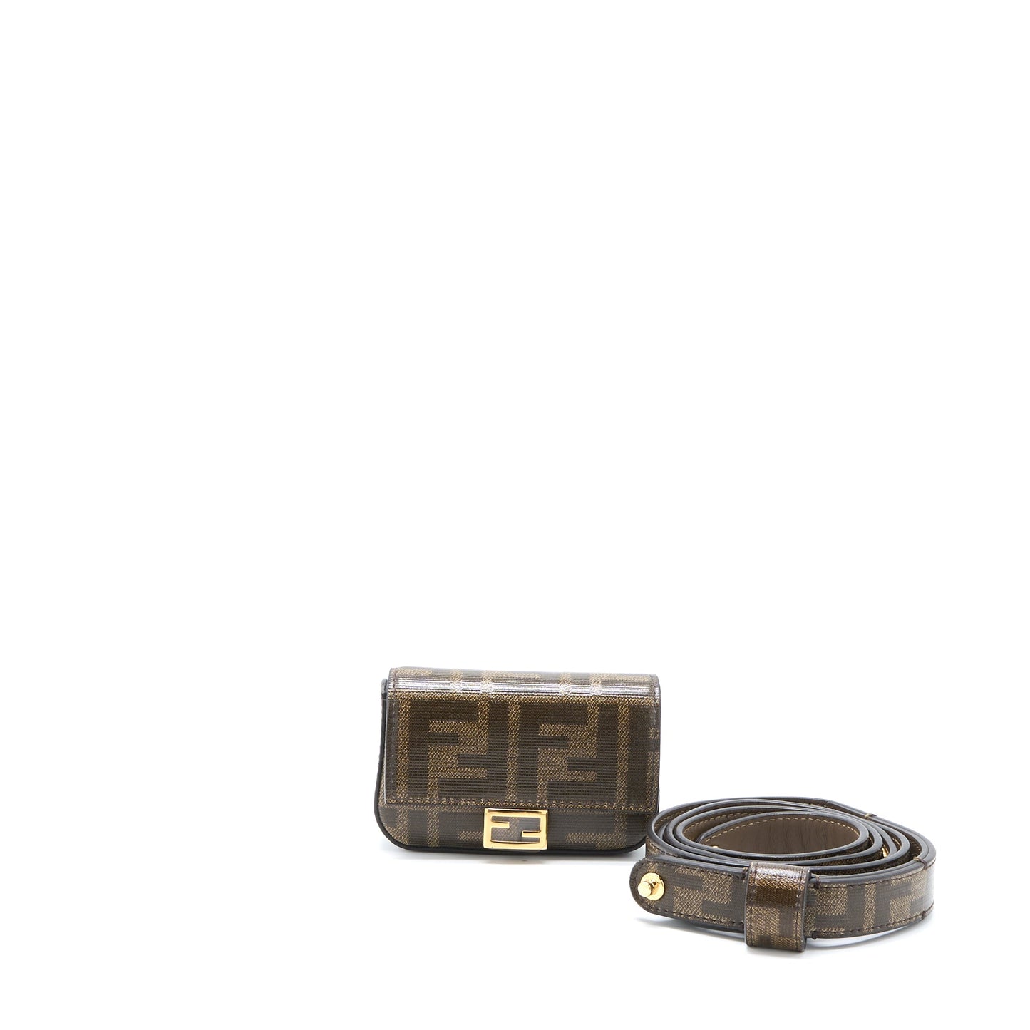 Fendi Baguette Mini Belt Bag FF Jacquard Canvas/Leather GHW