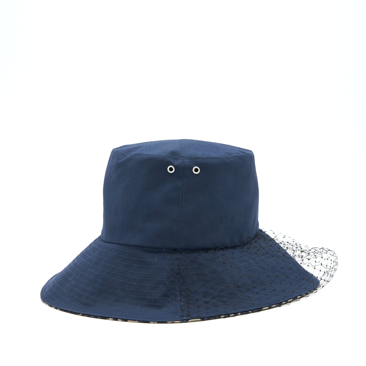 Dior size 57 TEDDY-D LARGE BRIM BUCKET HAT WITH VEIL
