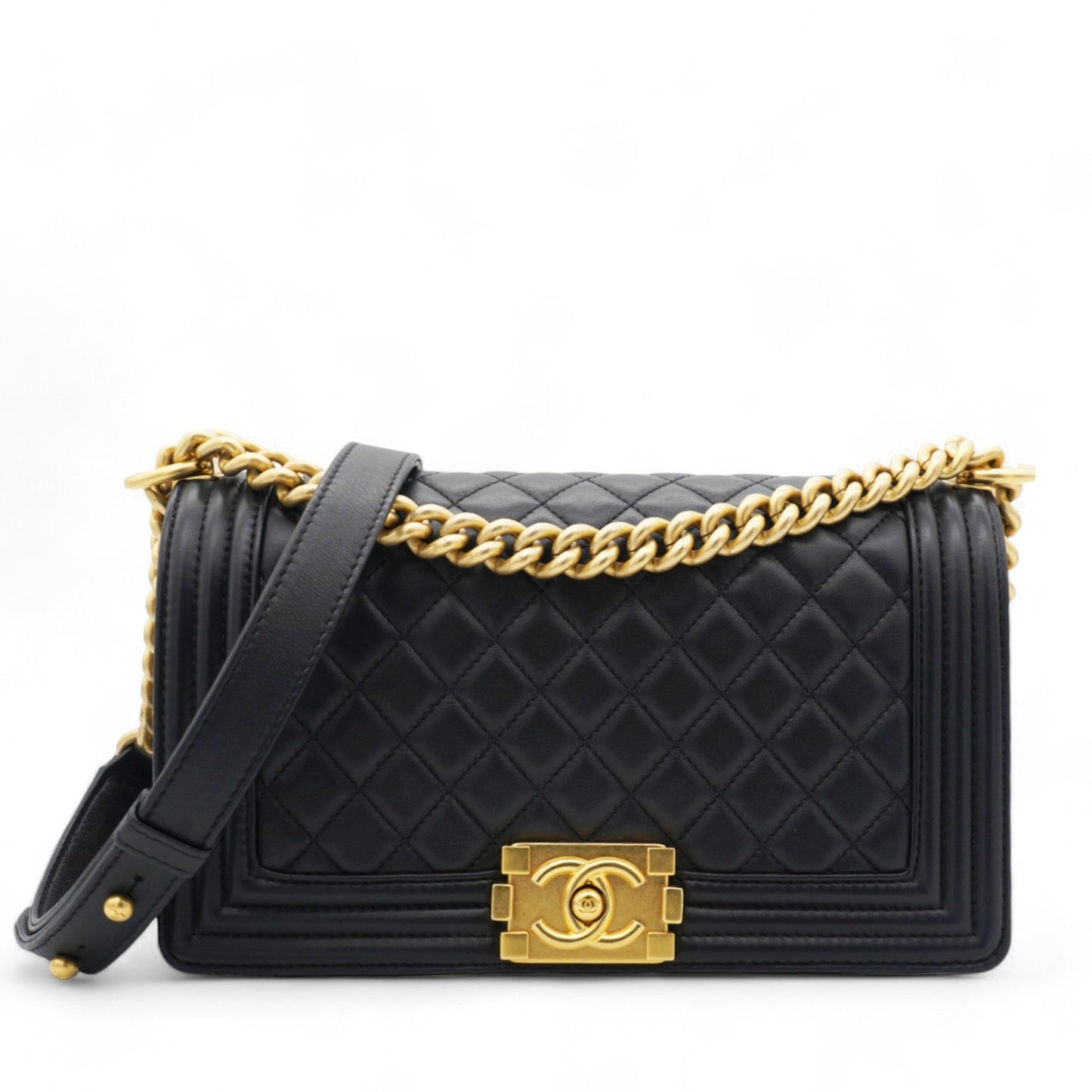 Chanel Calfskin Quilted New Medium Boy Flap Black