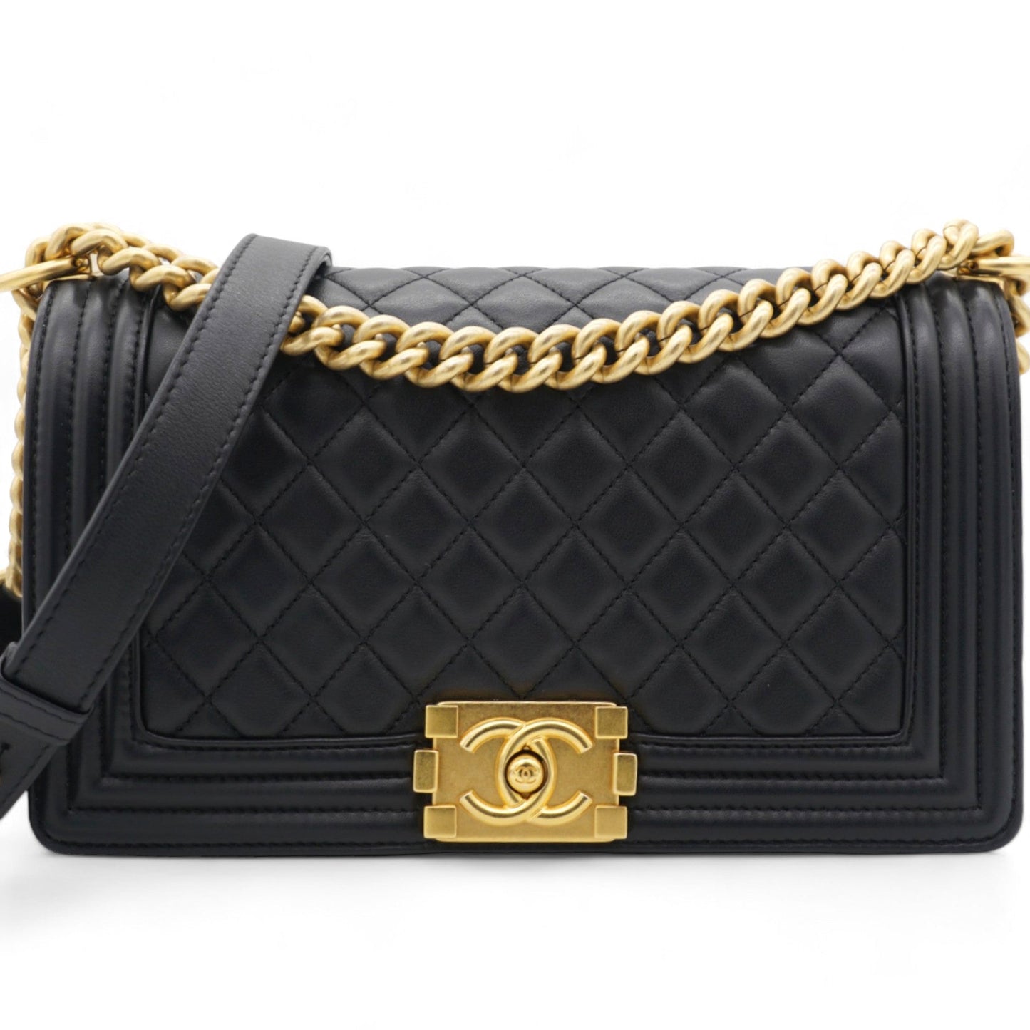 Chanel Calfskin Quilted New Medium Boy Flap Black