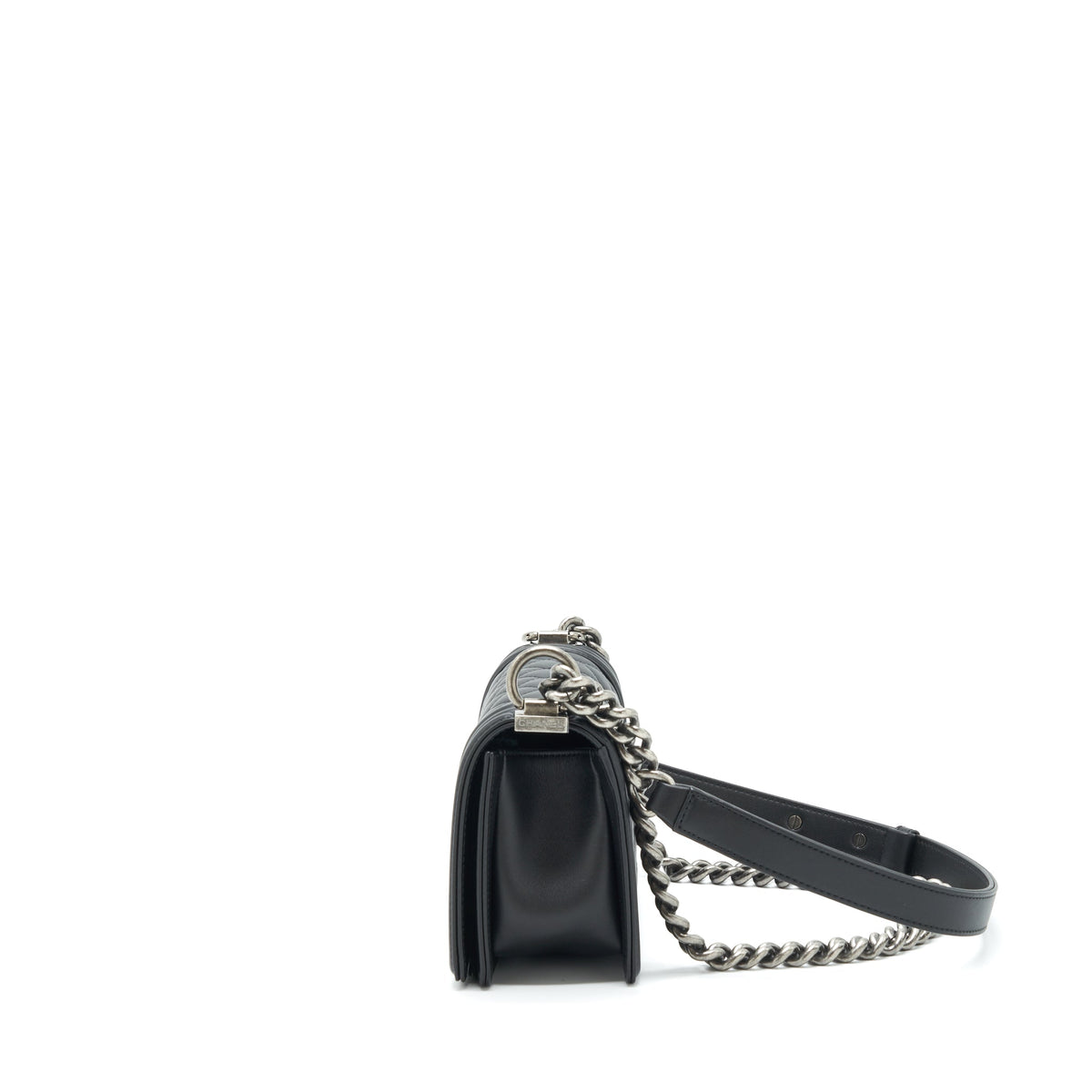 Chanel Small Boy Calfskin Black Ruthenium Sliver Hardware