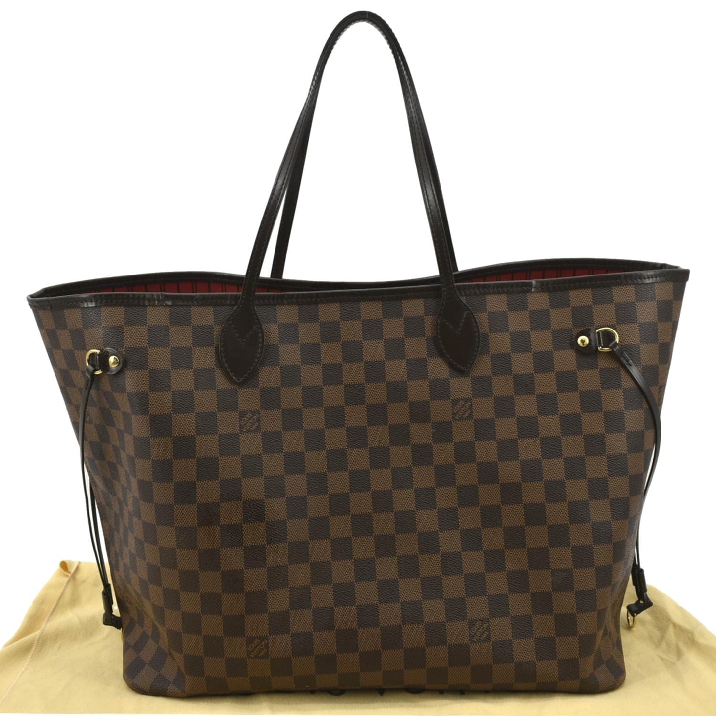 LOUIS VUITTON Neverfull GM Damier Ebene Tote Shoulder Bag Brown