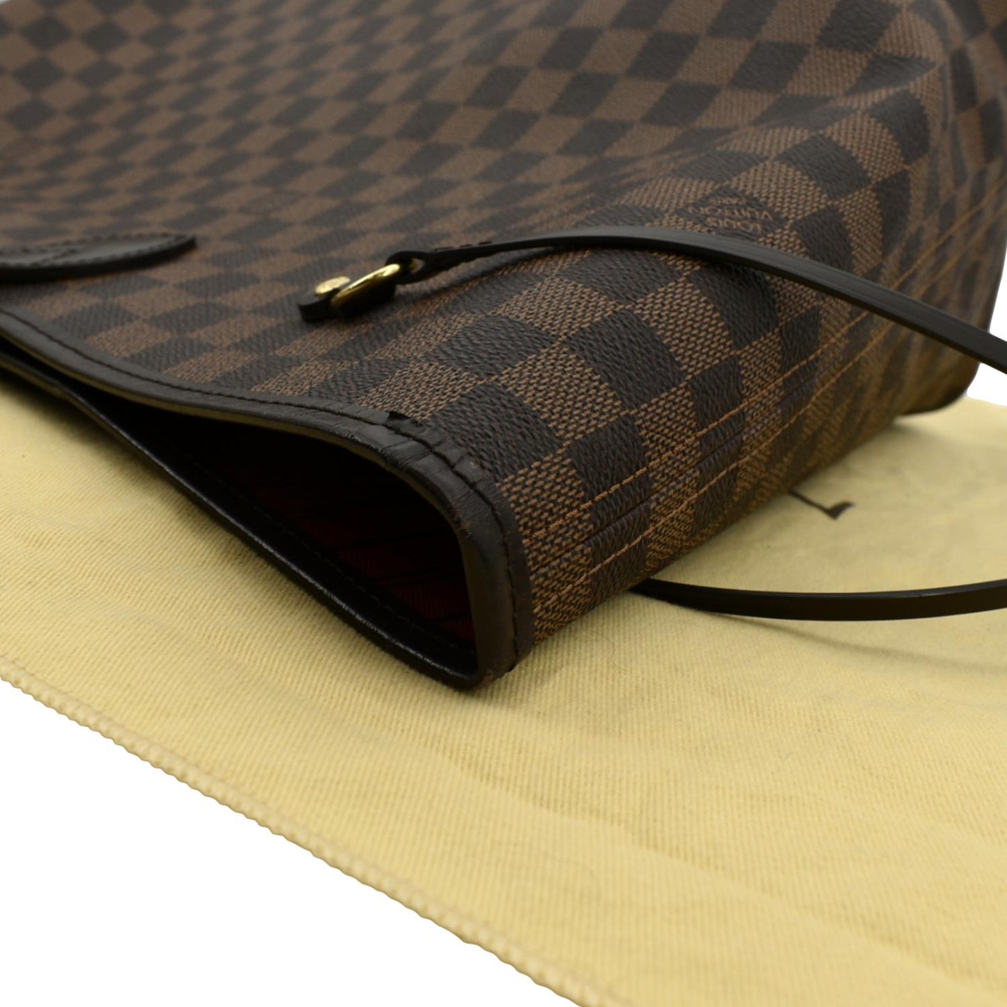 LOUIS VUITTON Neverfull GM Damier Ebene Tote Shoulder Bag Brown