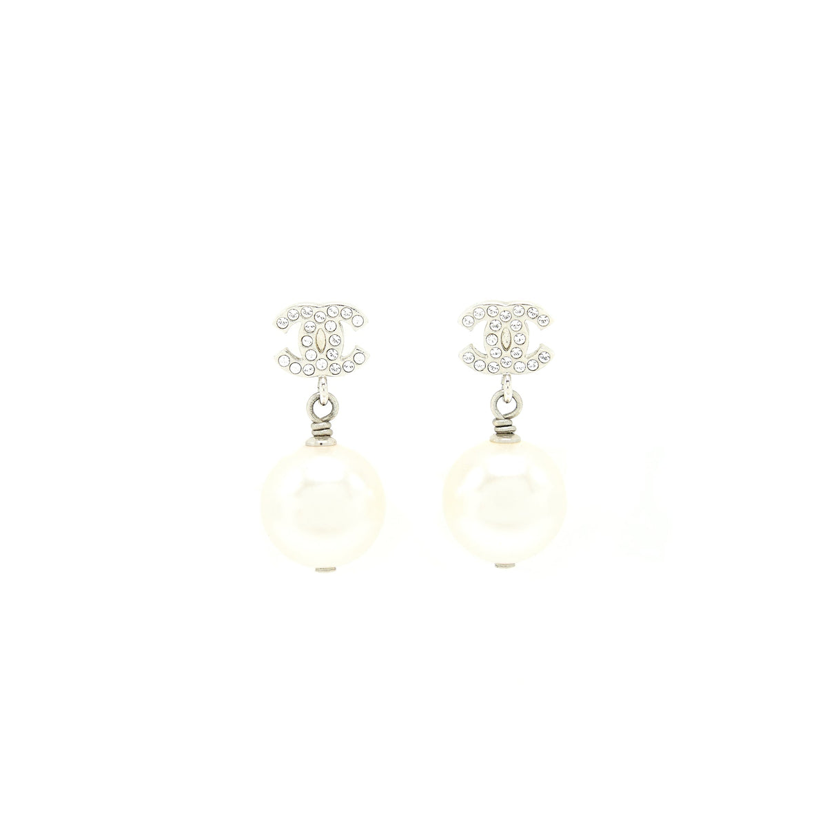 Chanel Pearl drop Crystal earrings
